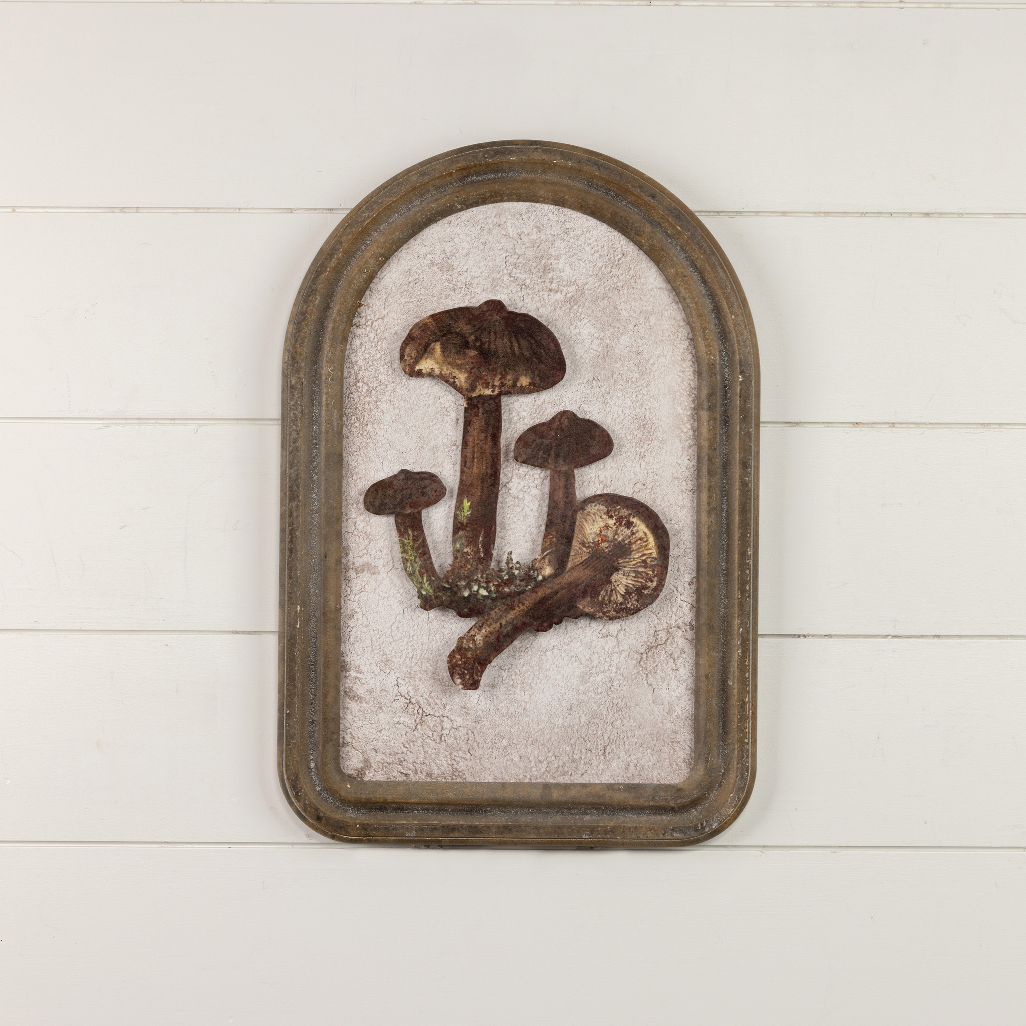 Mushroom Grouping Silhouette Sign with White Background