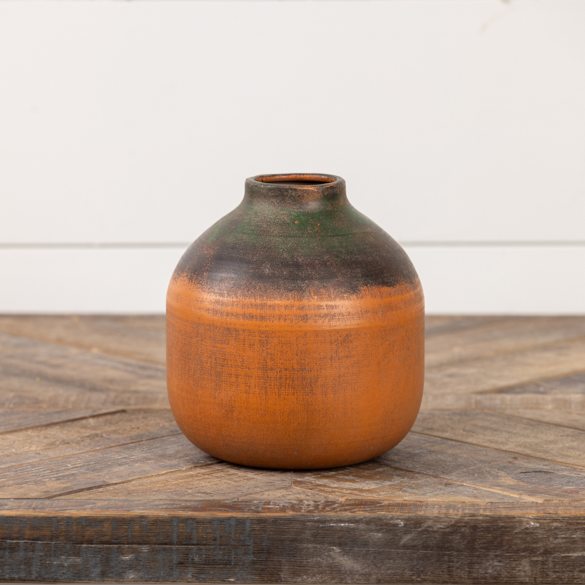 Burnt Orange Metal Vase