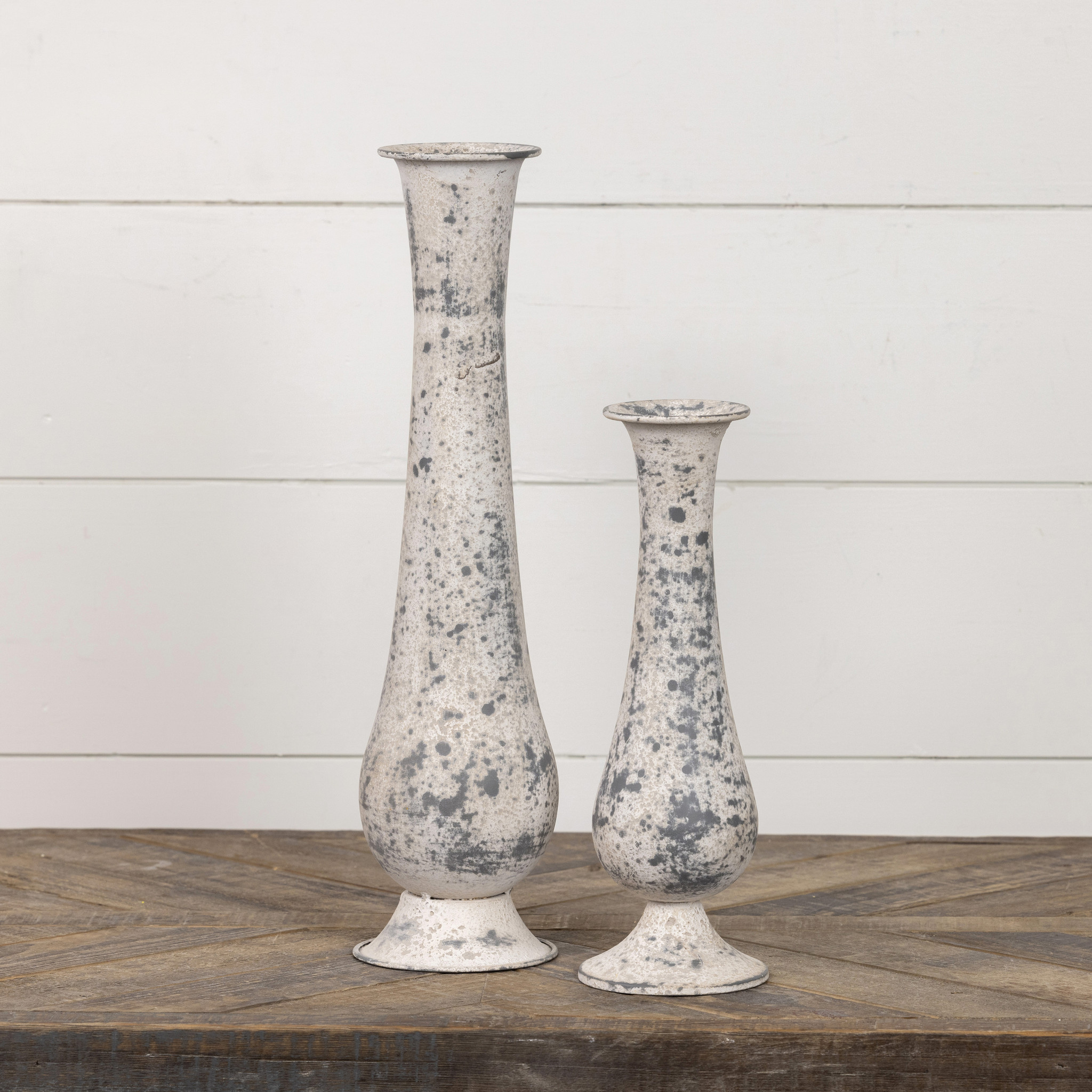 Grey Metal Vase, 17.5", photo 3 of 3