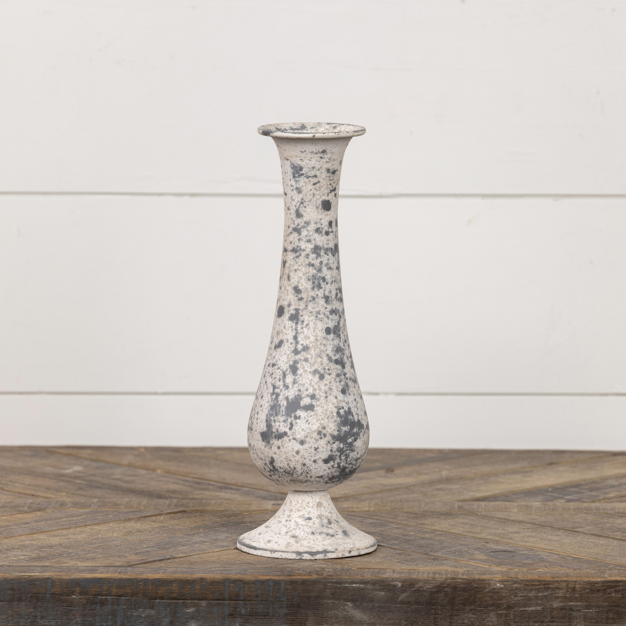 Grey Metal Vase, 12.25", photo 2 of 3