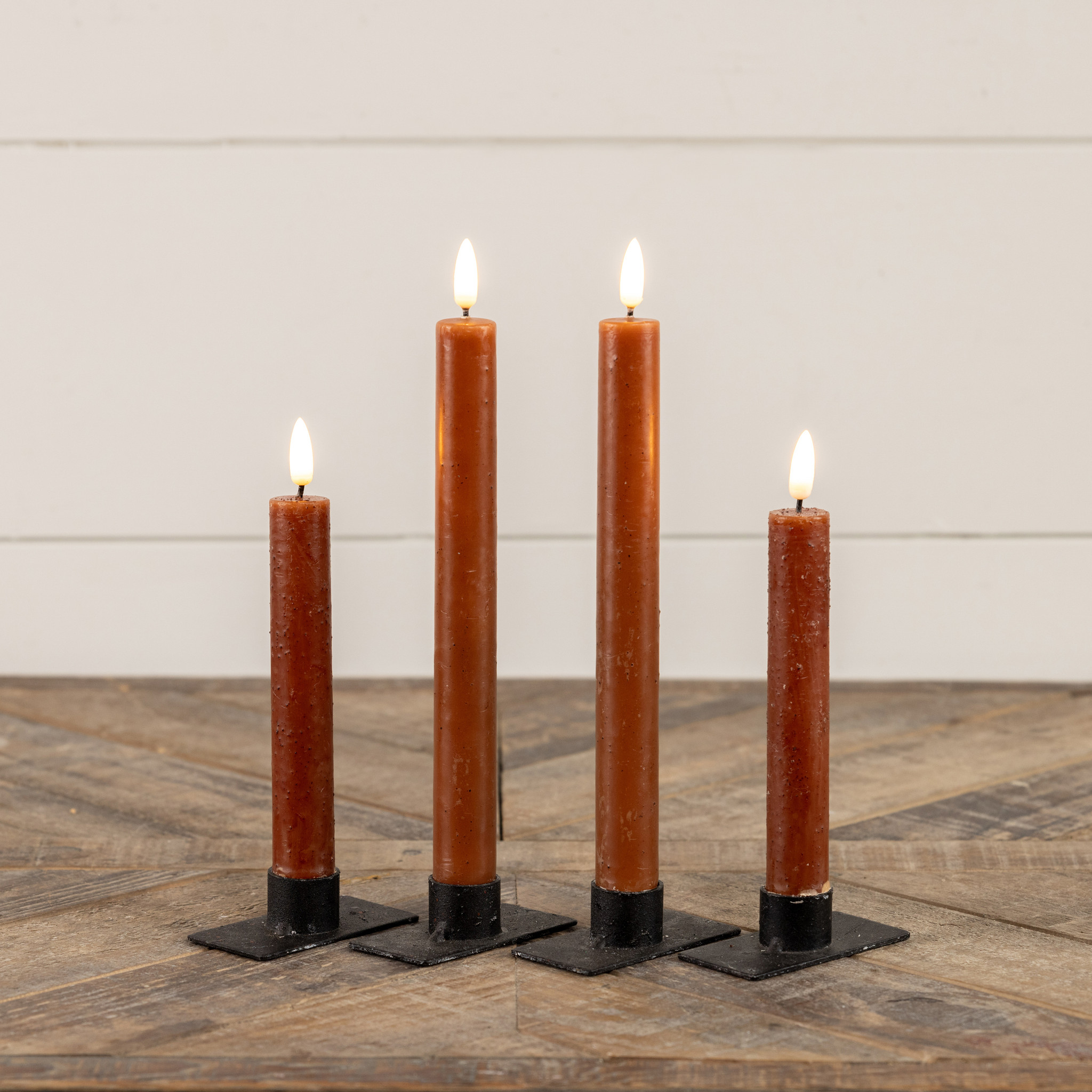 Flameless Bronze Taper Candles, Set of 2, 9.5", photo 4 of 4