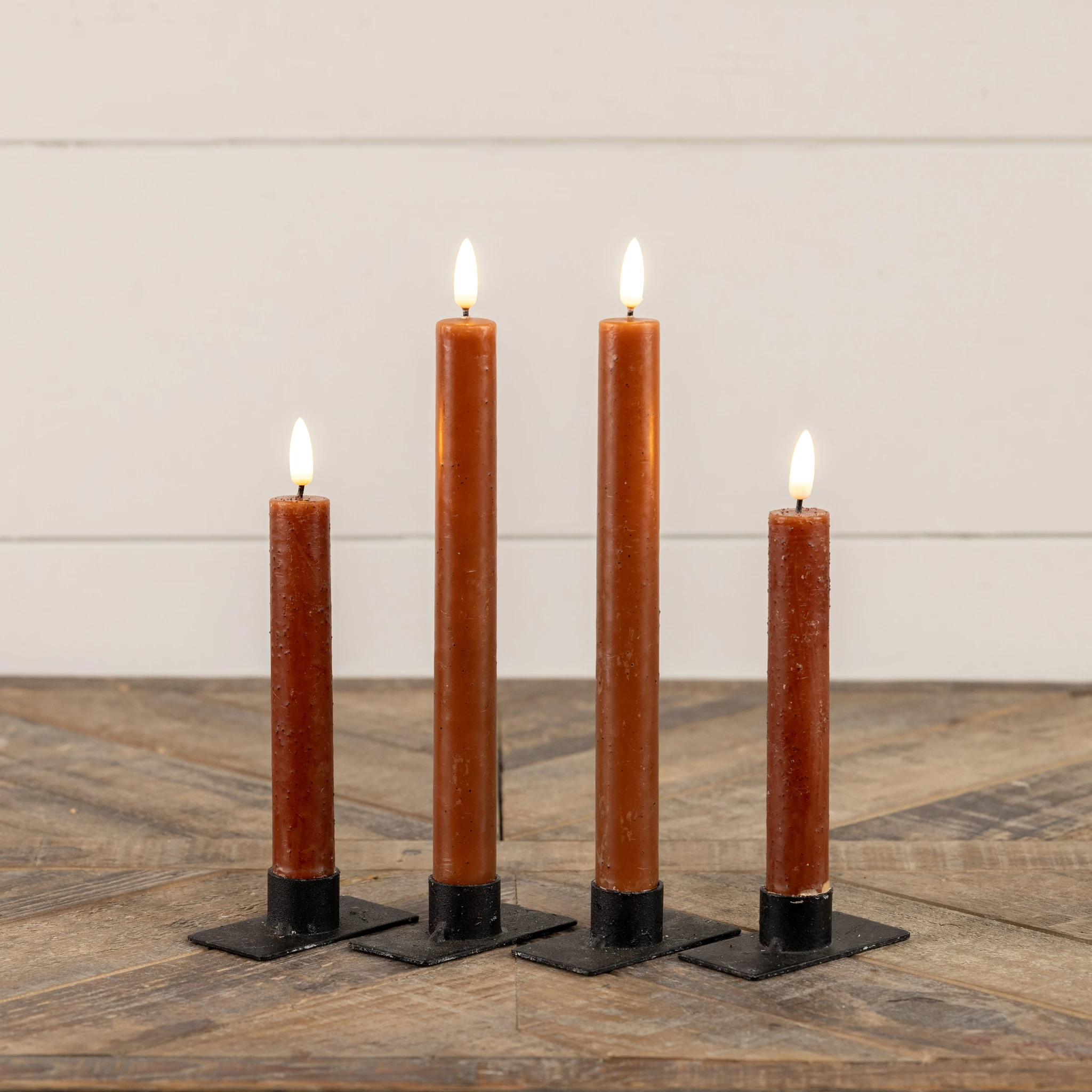 Flameless Bronze Taper Candles, Set of 2, 9.5", photo 4 of 4