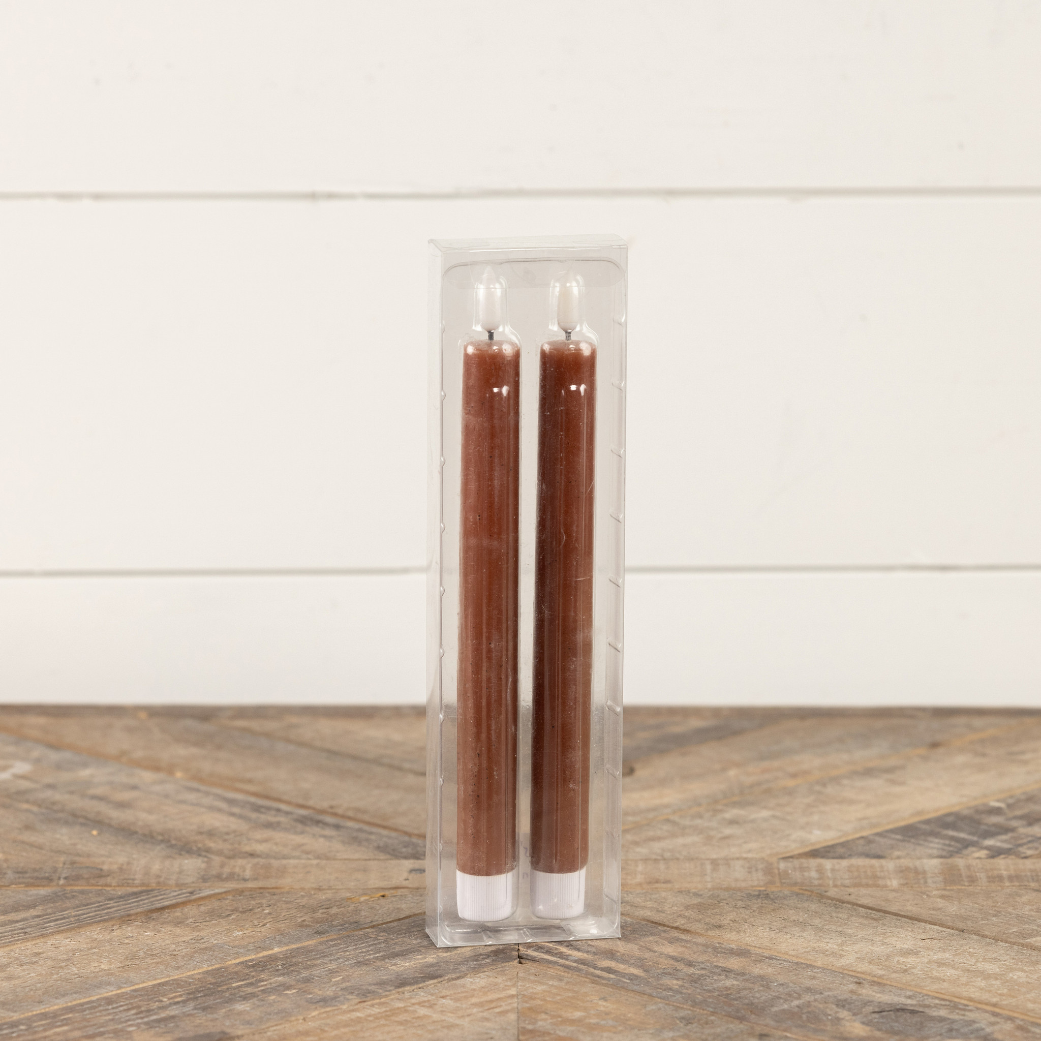 Flameless Bronze Taper Candles, Set of 2, 9.5", photo 3 of 4