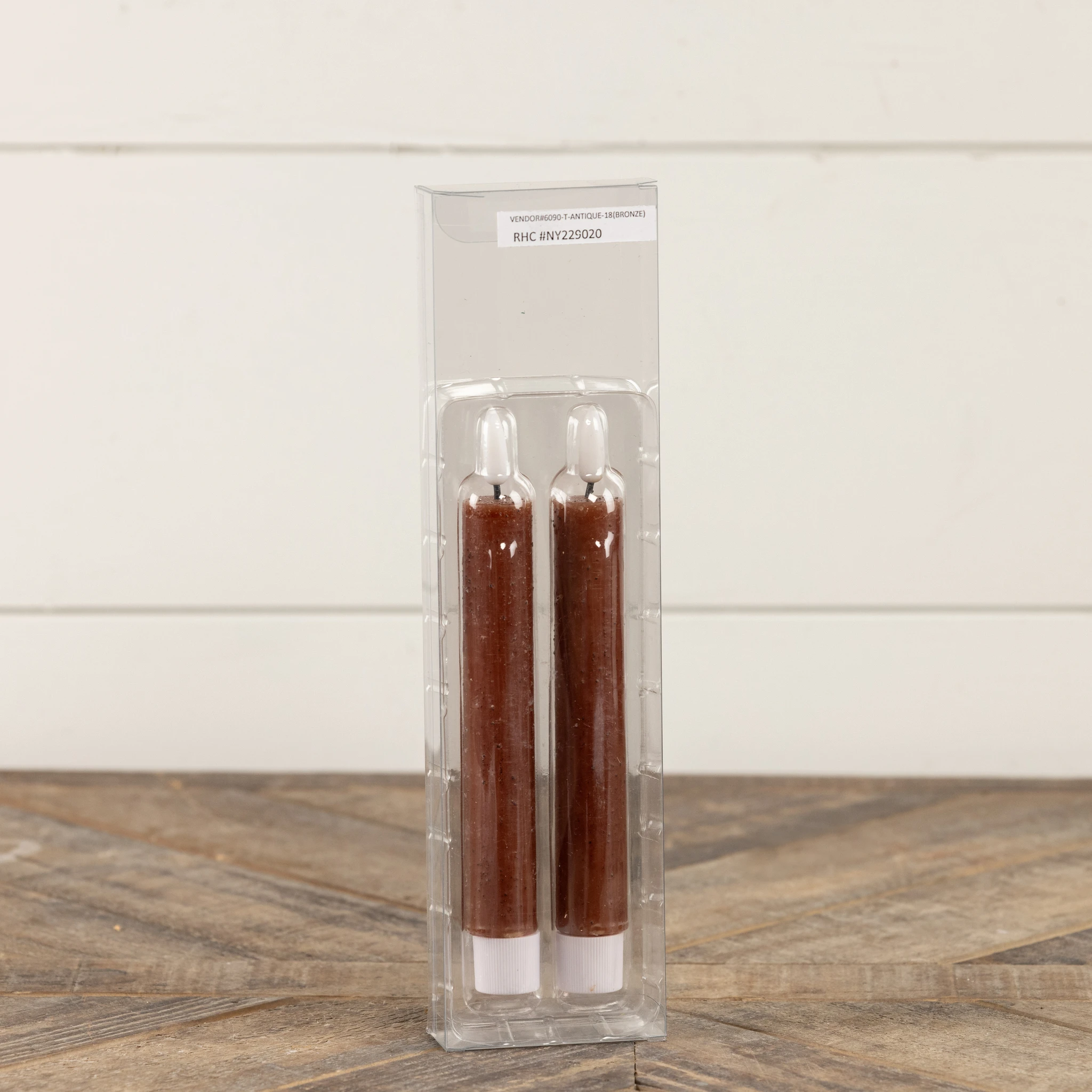 Flameless Bronze Taper Candles, Set of 2, 7.25", photo 3 of 4