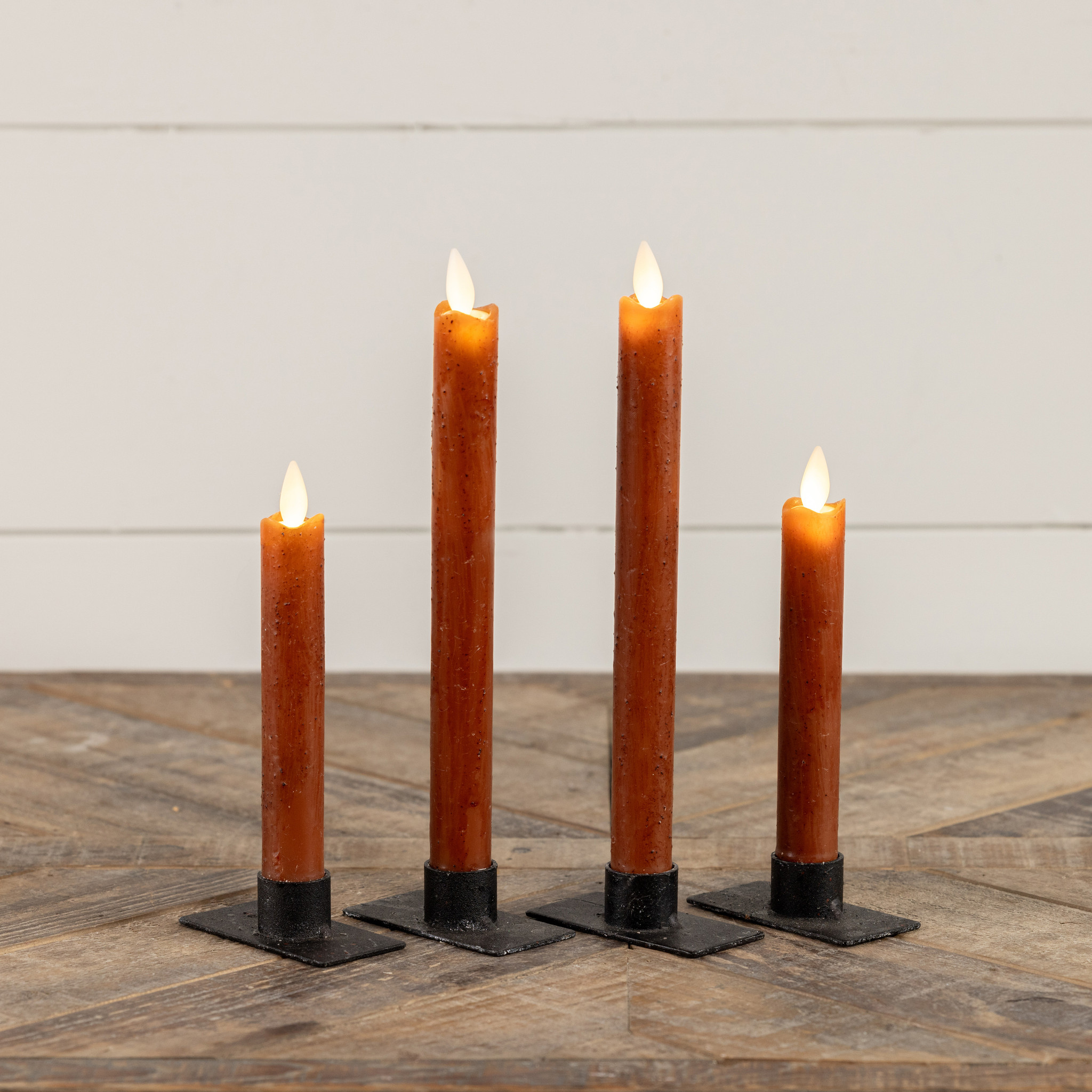 Flameless Bronze Taper Candles, Set of 2, 9.5", photo 4 of 4