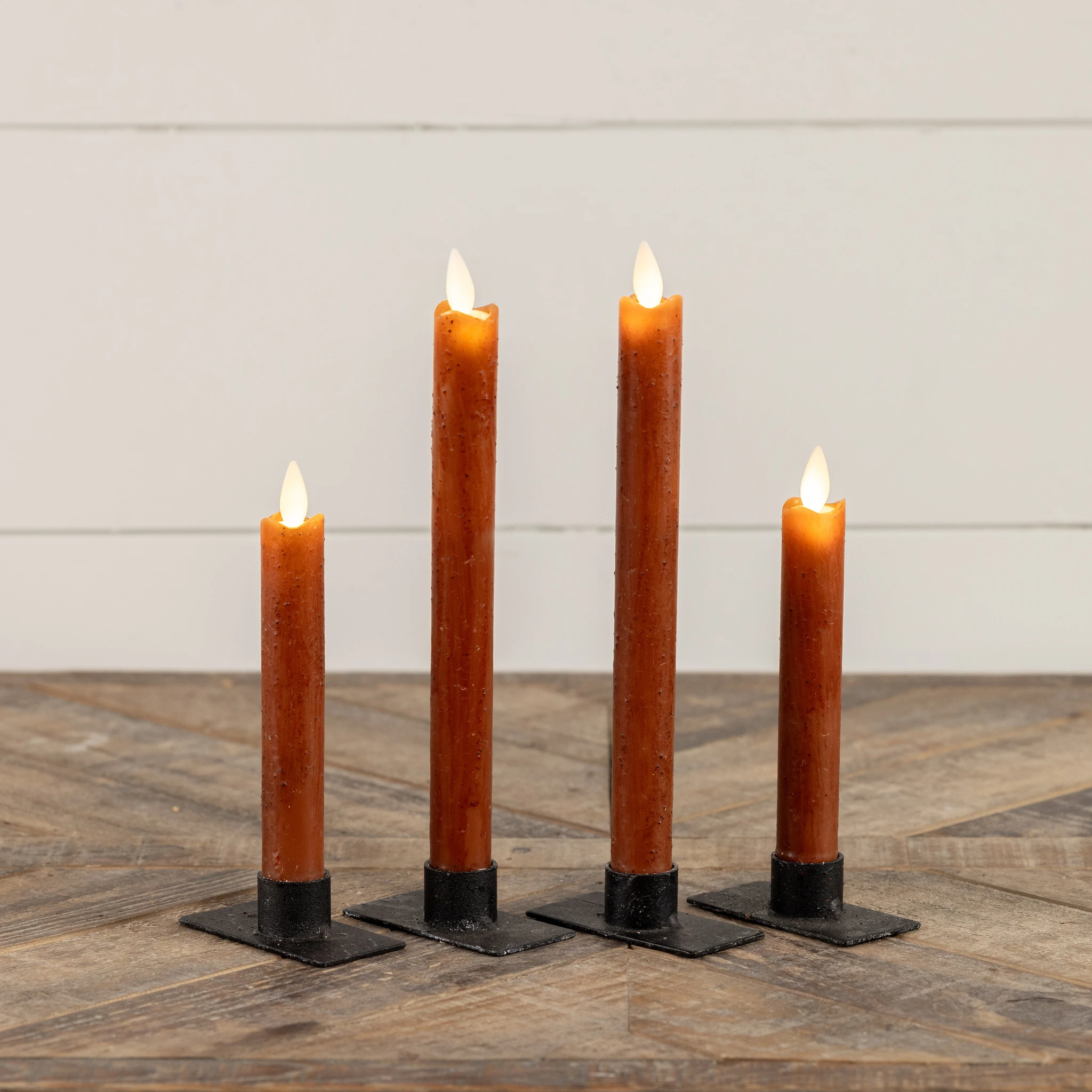 Flameless Bronze Taper Candles, Set of 2, 9.5", photo 4 of 4