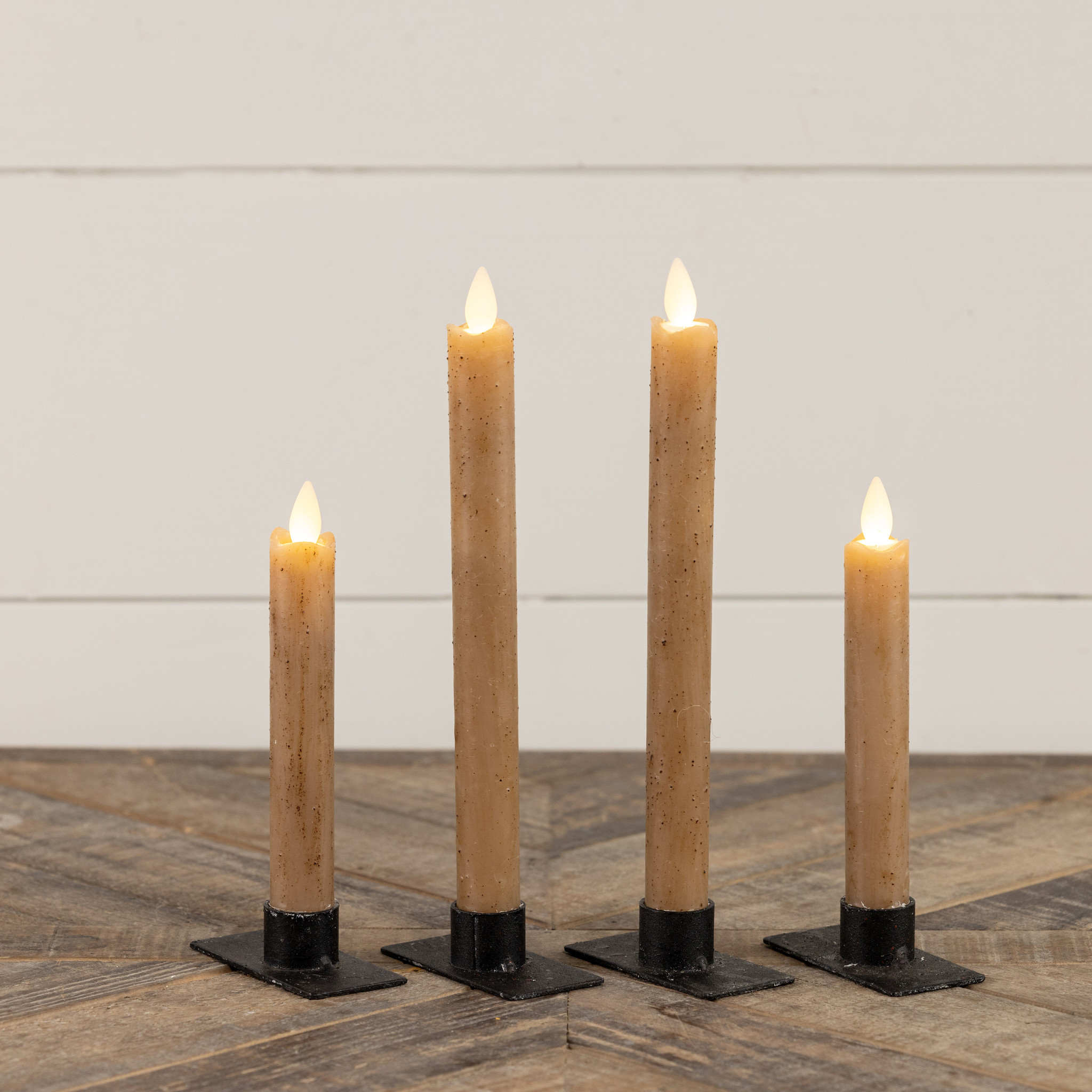 Flameless Beige Taper Candles, Set of 2, 6.75", photo 4 of 4