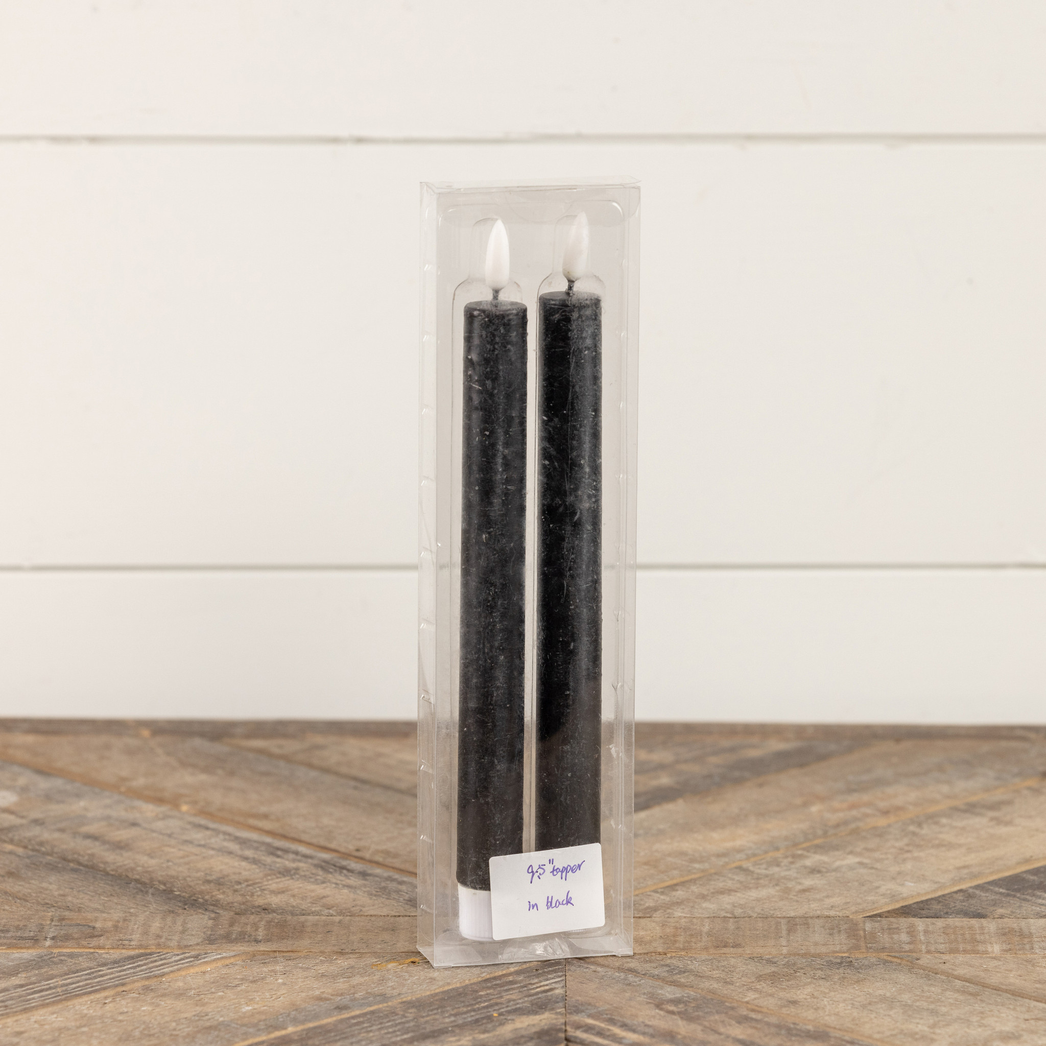 Flameless Black Taper Candles, Set of 2, 9.5", photo 3 of 4