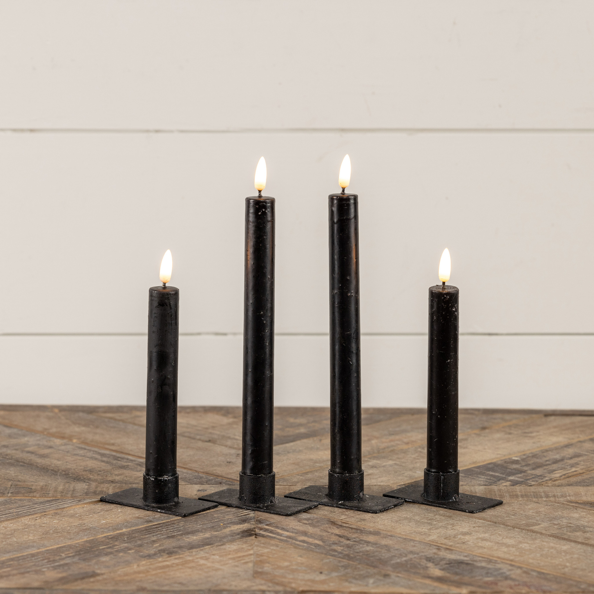 Flameless Black Taper Candles, Set of 2, 9.5", photo 4 of 4