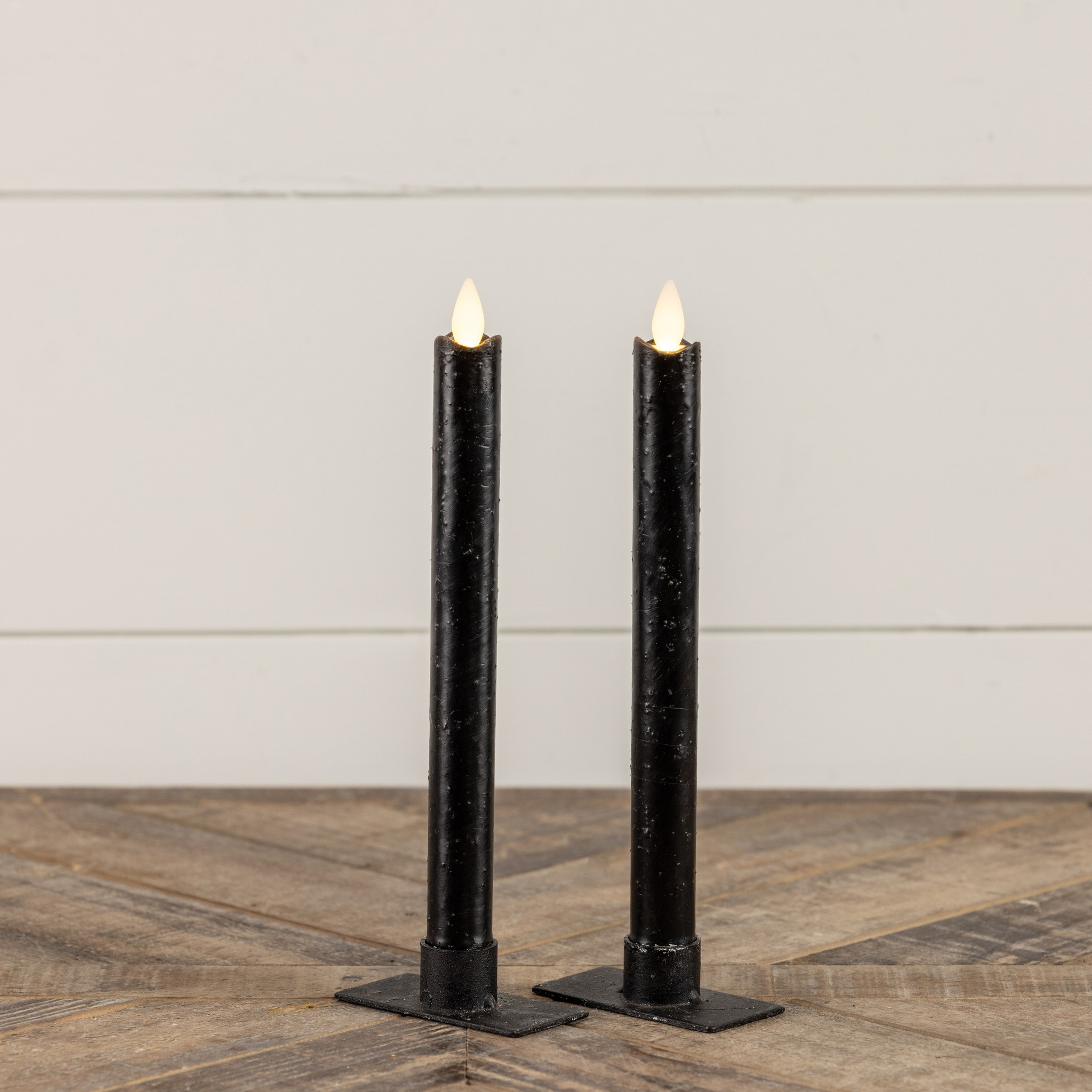 Flameless Black Taper Candles, Set of 2, 9.5", photo 2 of 4