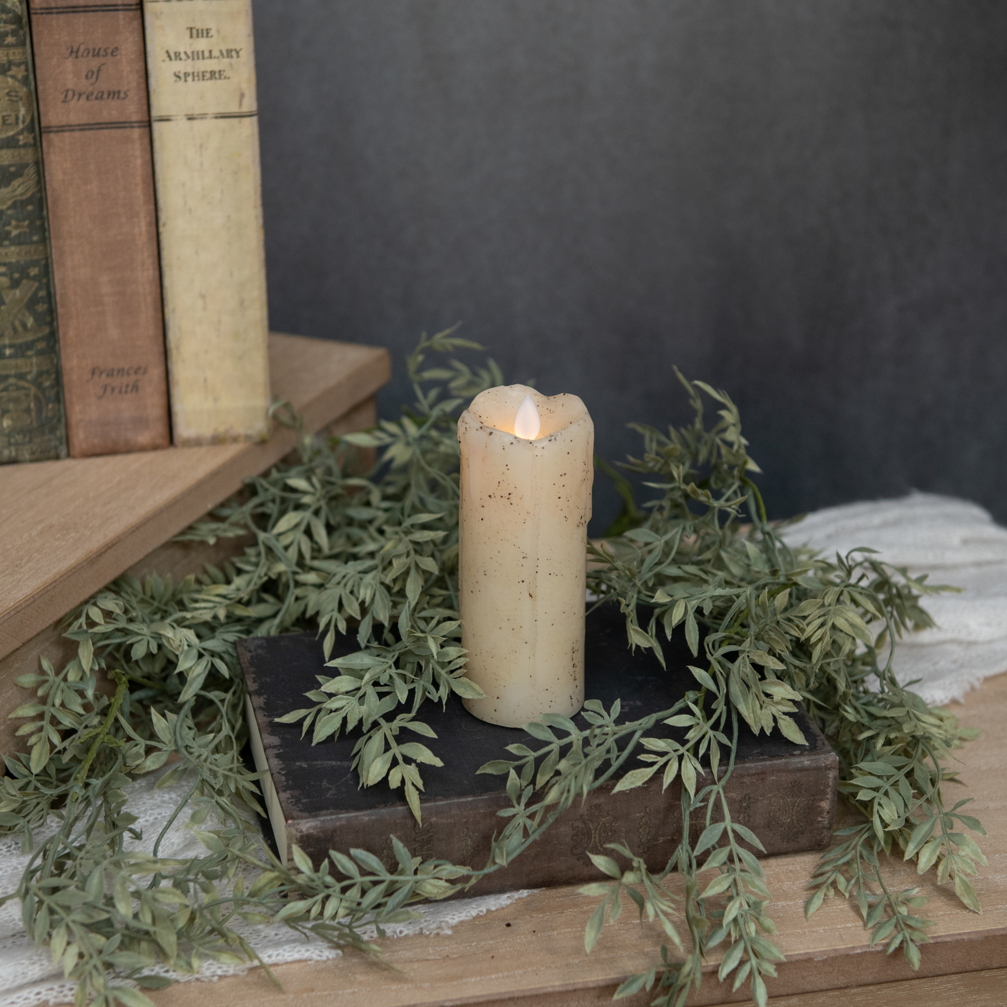 Flameless Cream Pillar Candle, 2" × 5", photo 2 of 3