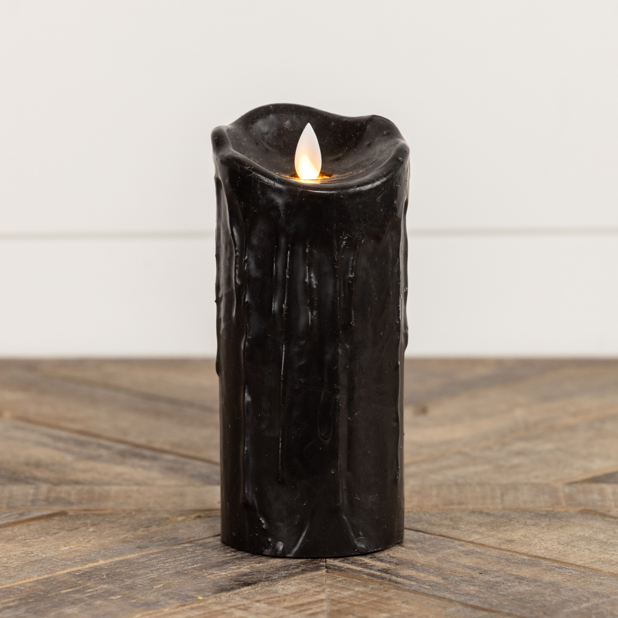 Flameless Black Pillar Candle, 7", photo 2 of 3