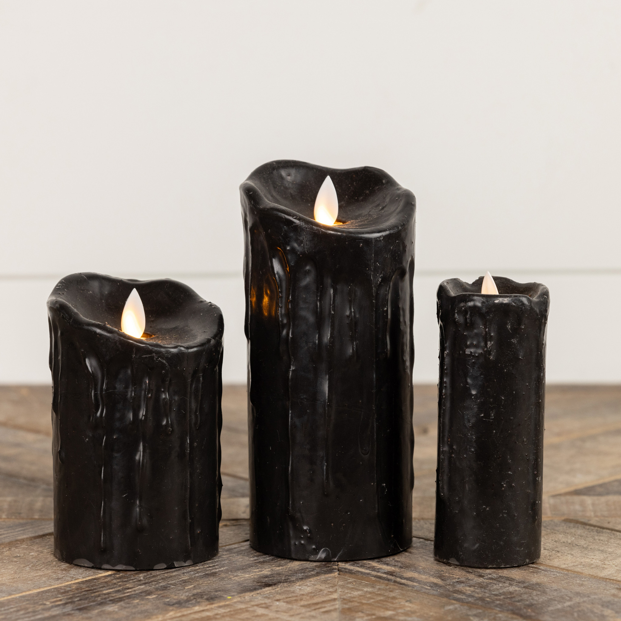 Flameless Black Pillar Candle, 7", photo 3 of 3