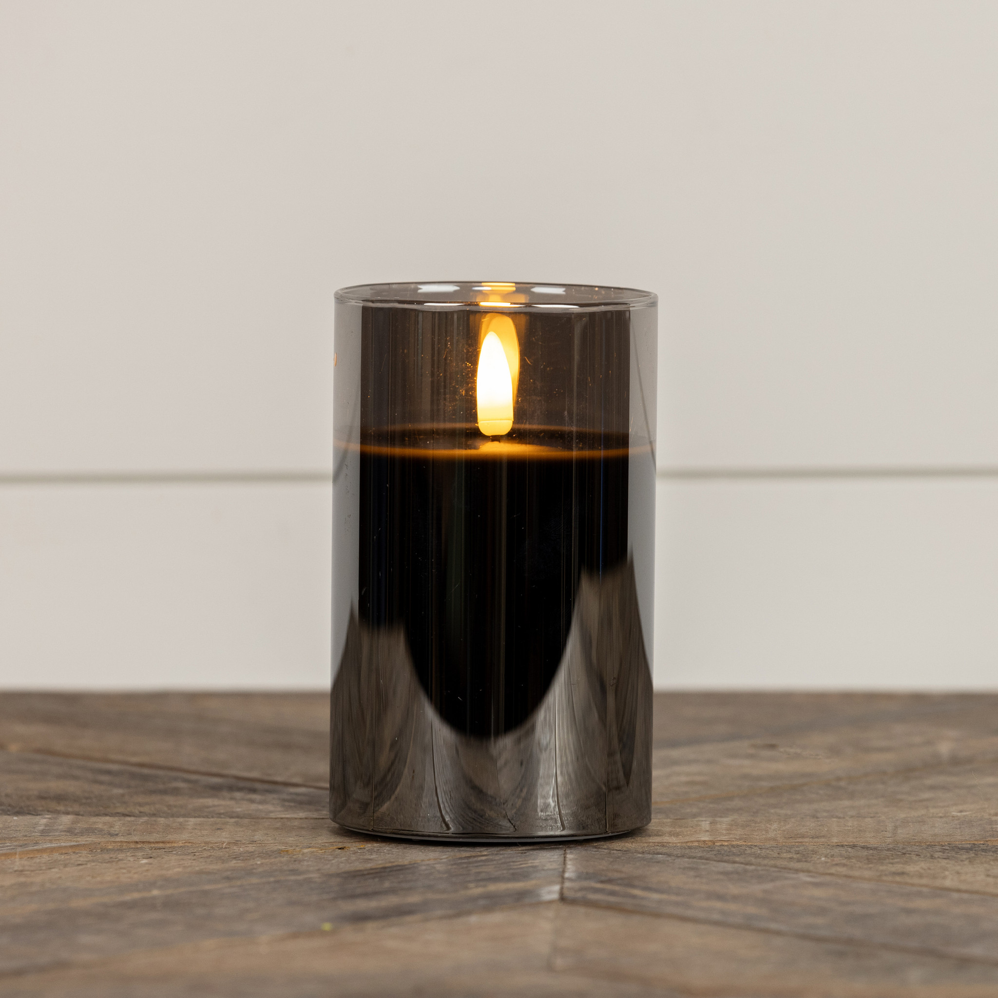 Flameless Black Glass Candle, 5", photo 2 of 3