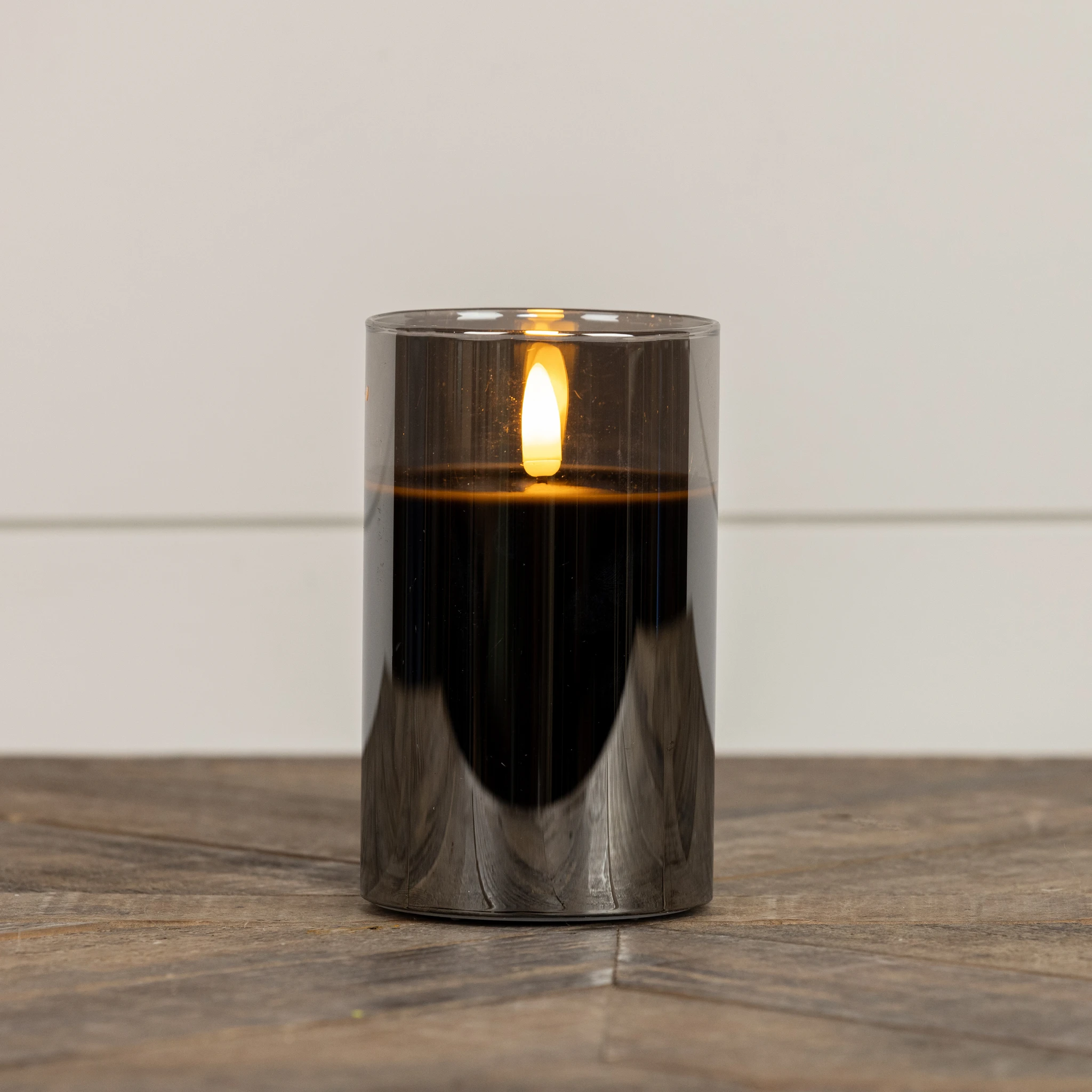 Flameless Black Glass Candle, 5", photo 2 of 3