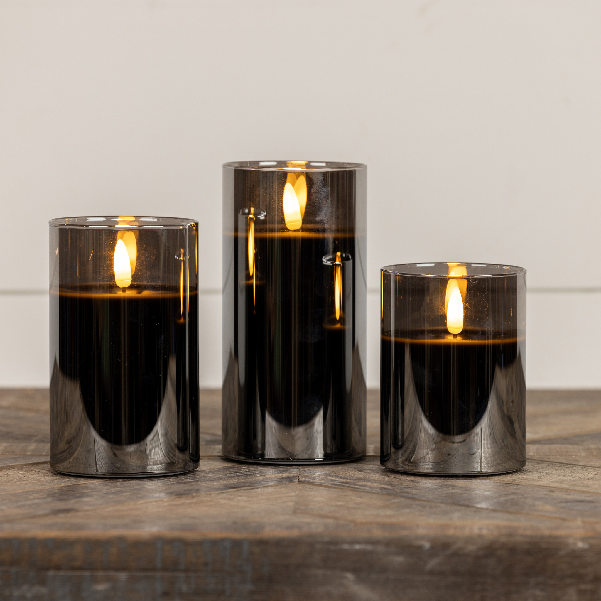 Flameless Black Glass Candle, 5", photo 3 of 3