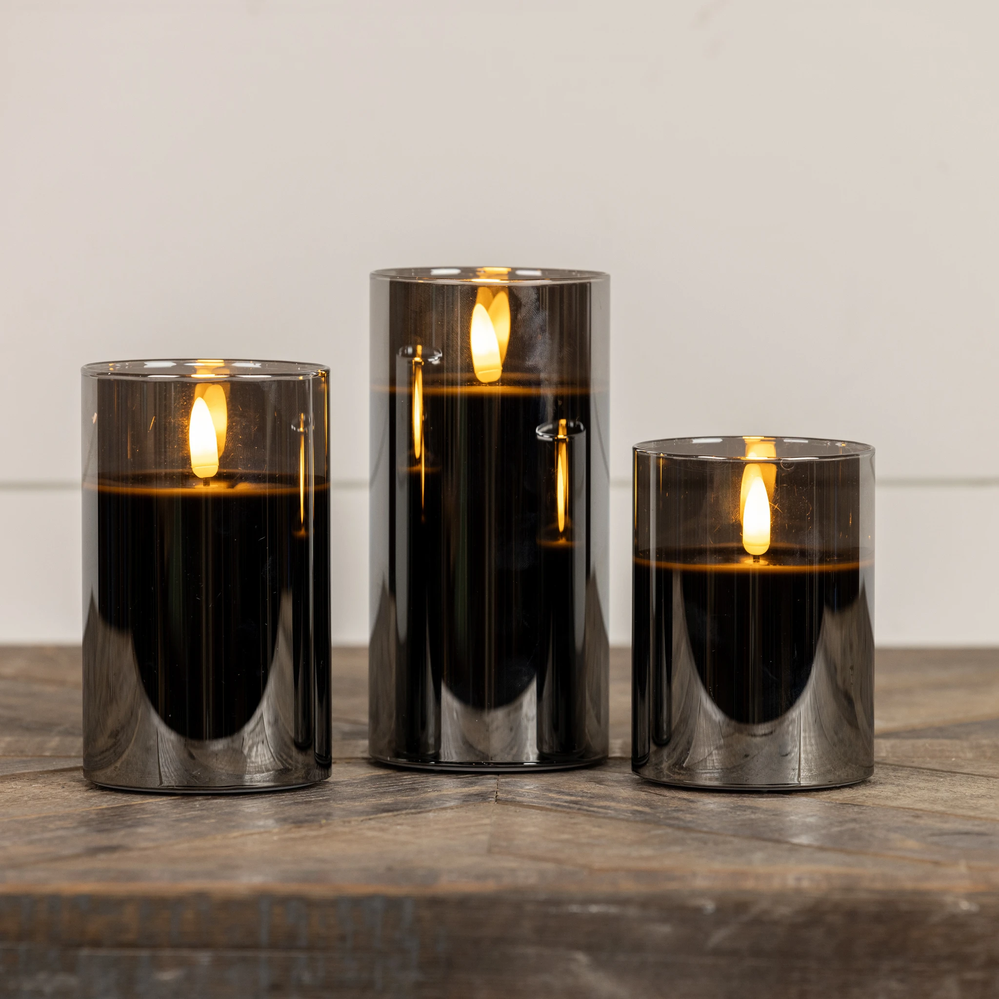 Flameless Black Glass Candle, 5", photo 3 of 3