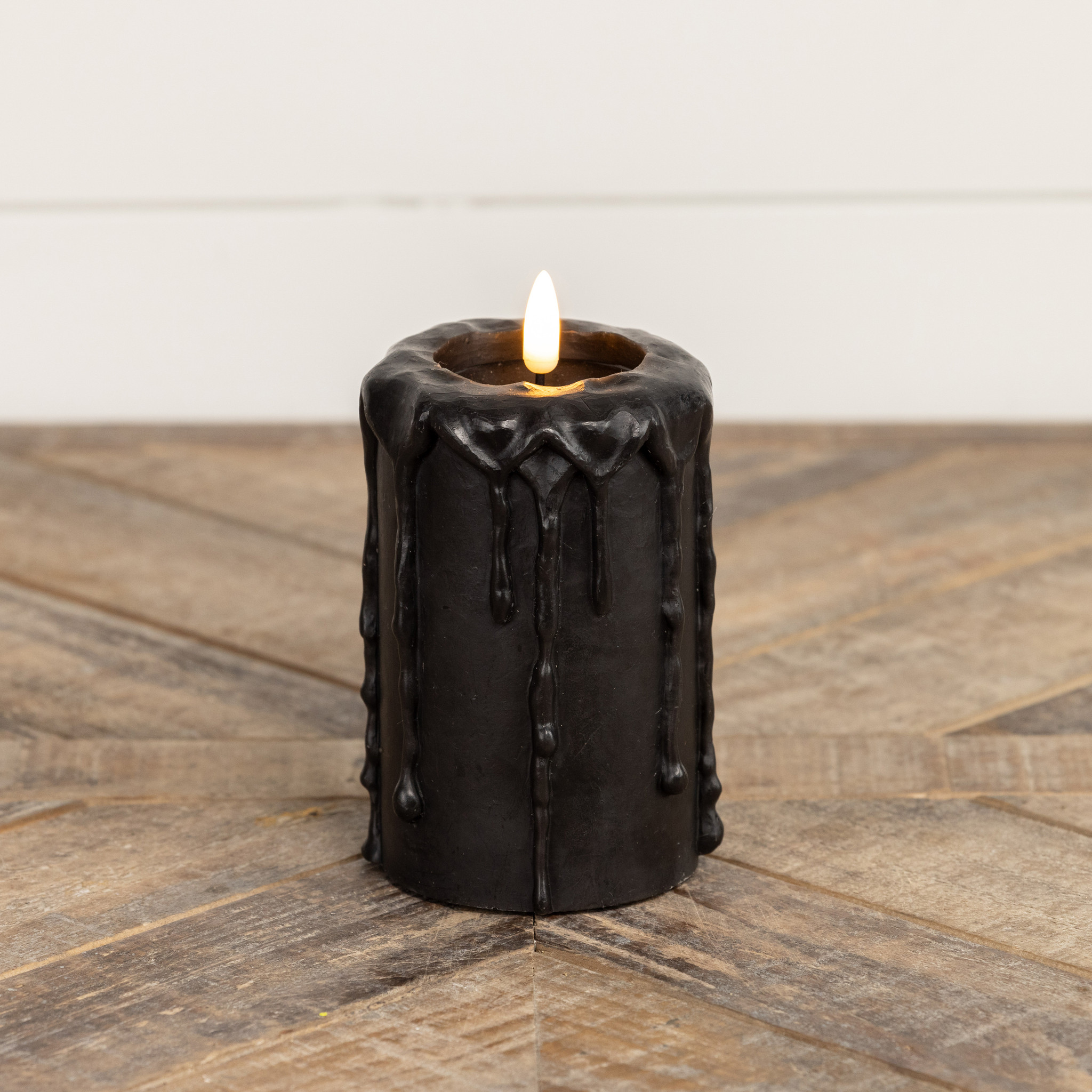 Flameless Black Pillar Candle, 5", photo 2 of 3