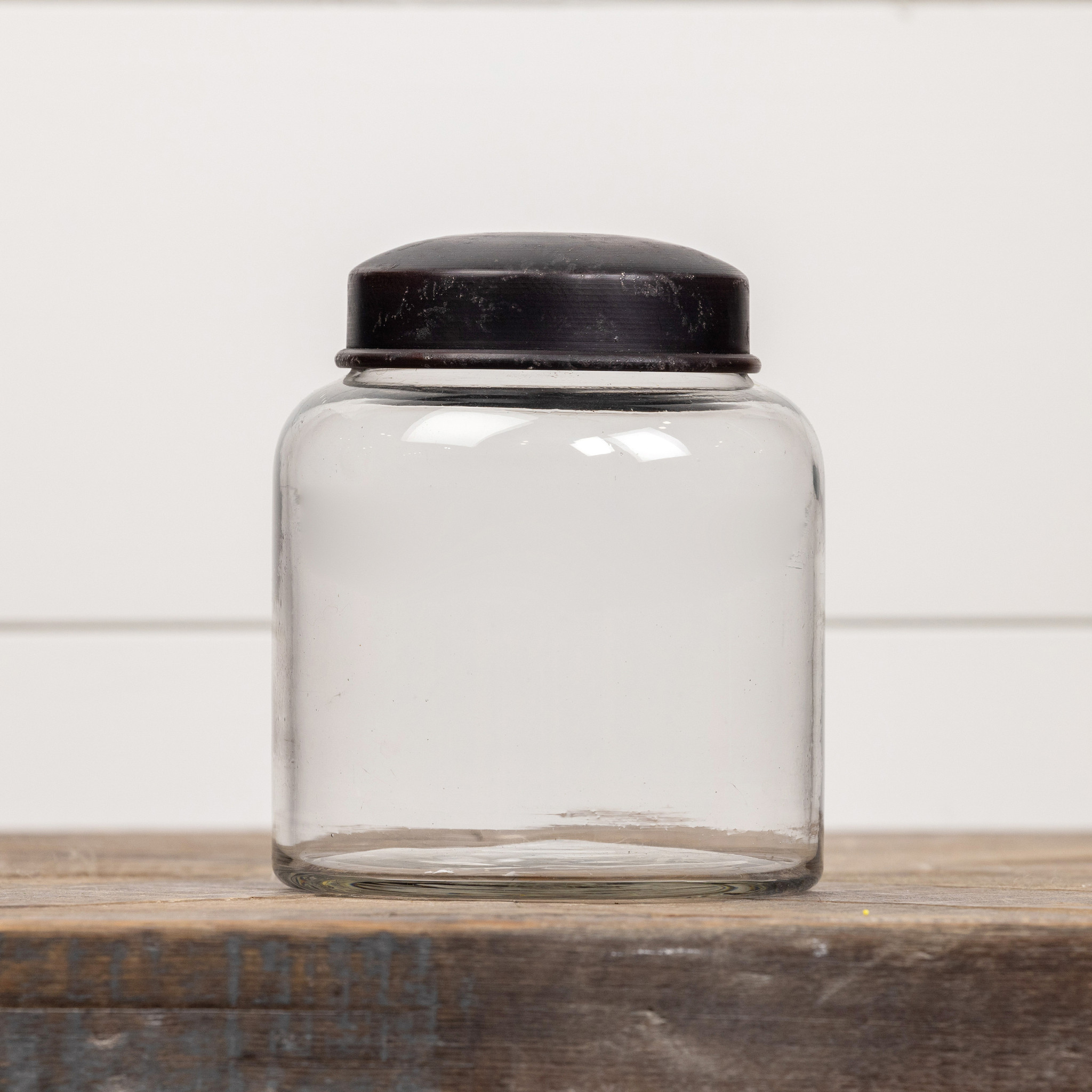 Clear Glass Jar with Black Lid, 5.5", photo 2 of 3