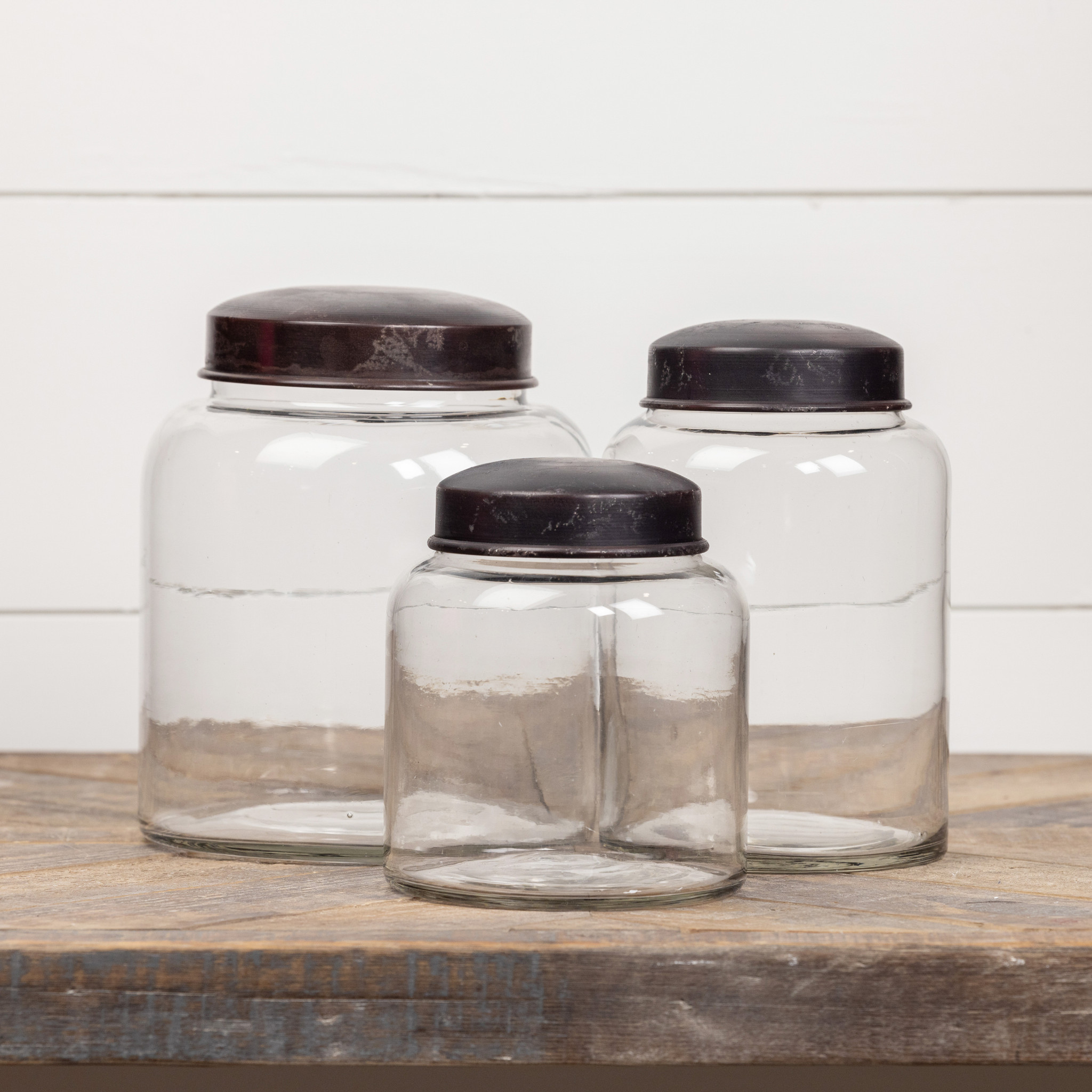 Clear Glass Jar with Black Lid, 5.5", photo 3 of 3