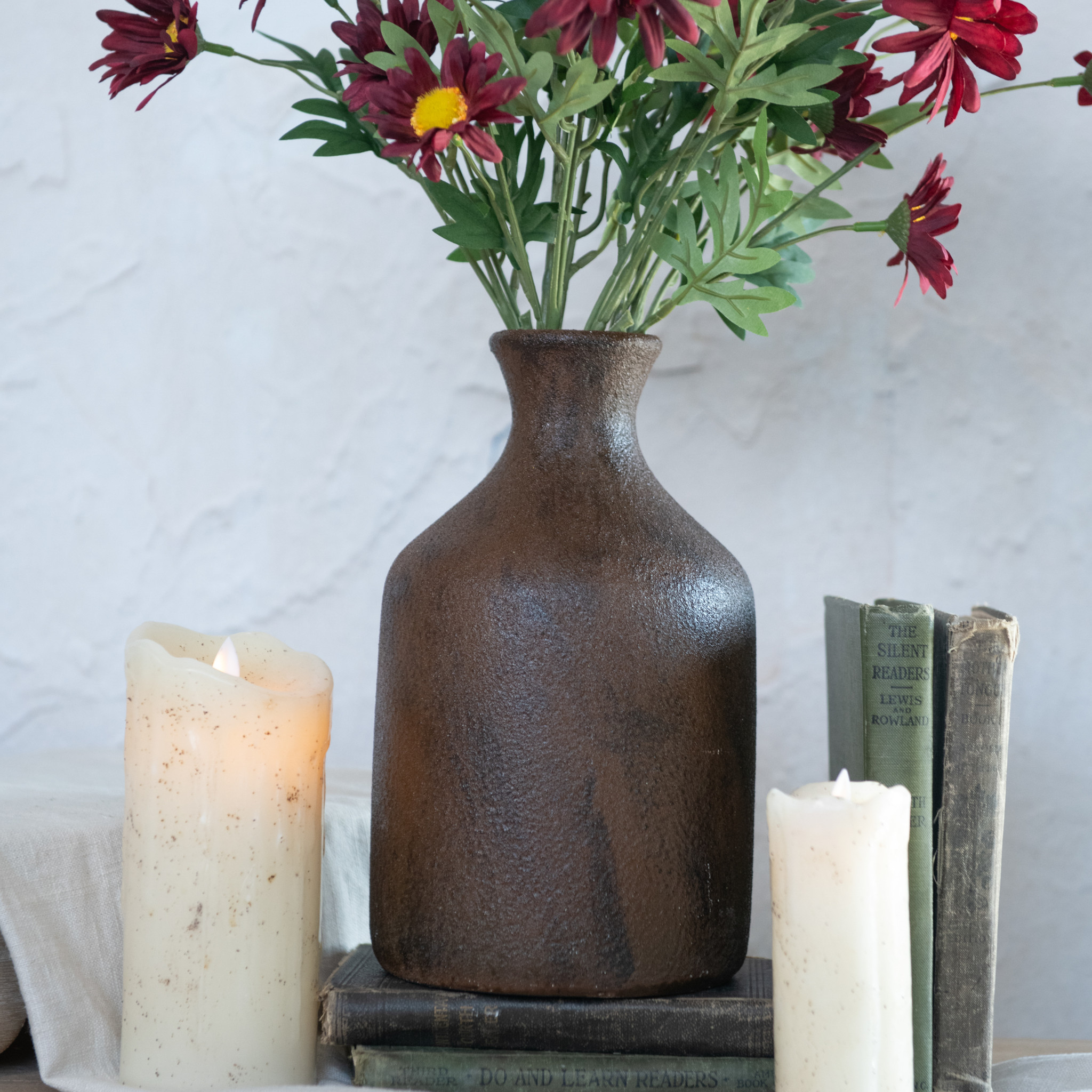 Brown & Rust Tone Bottle Vase, 9.75"