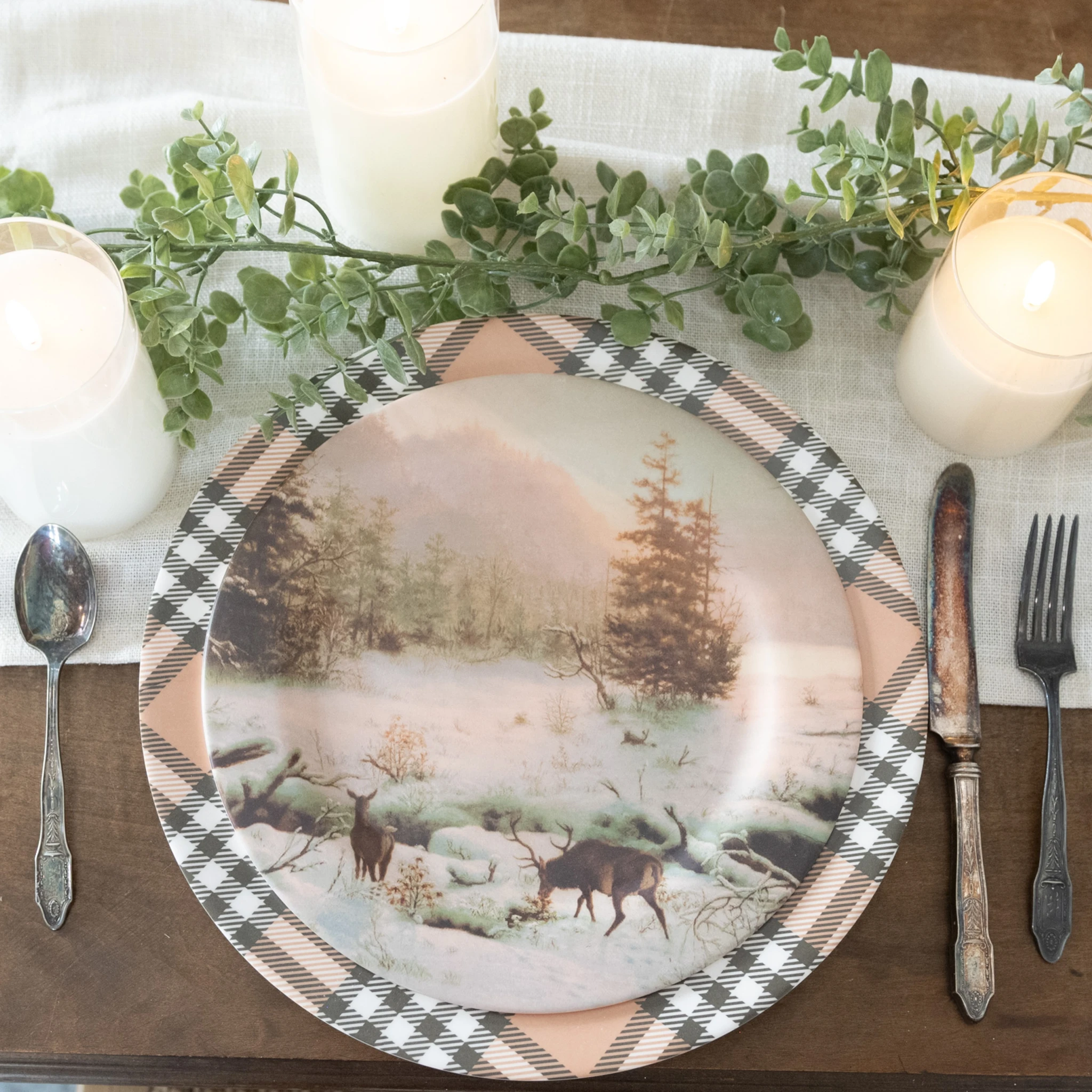 Deer in the Snowfield Plate