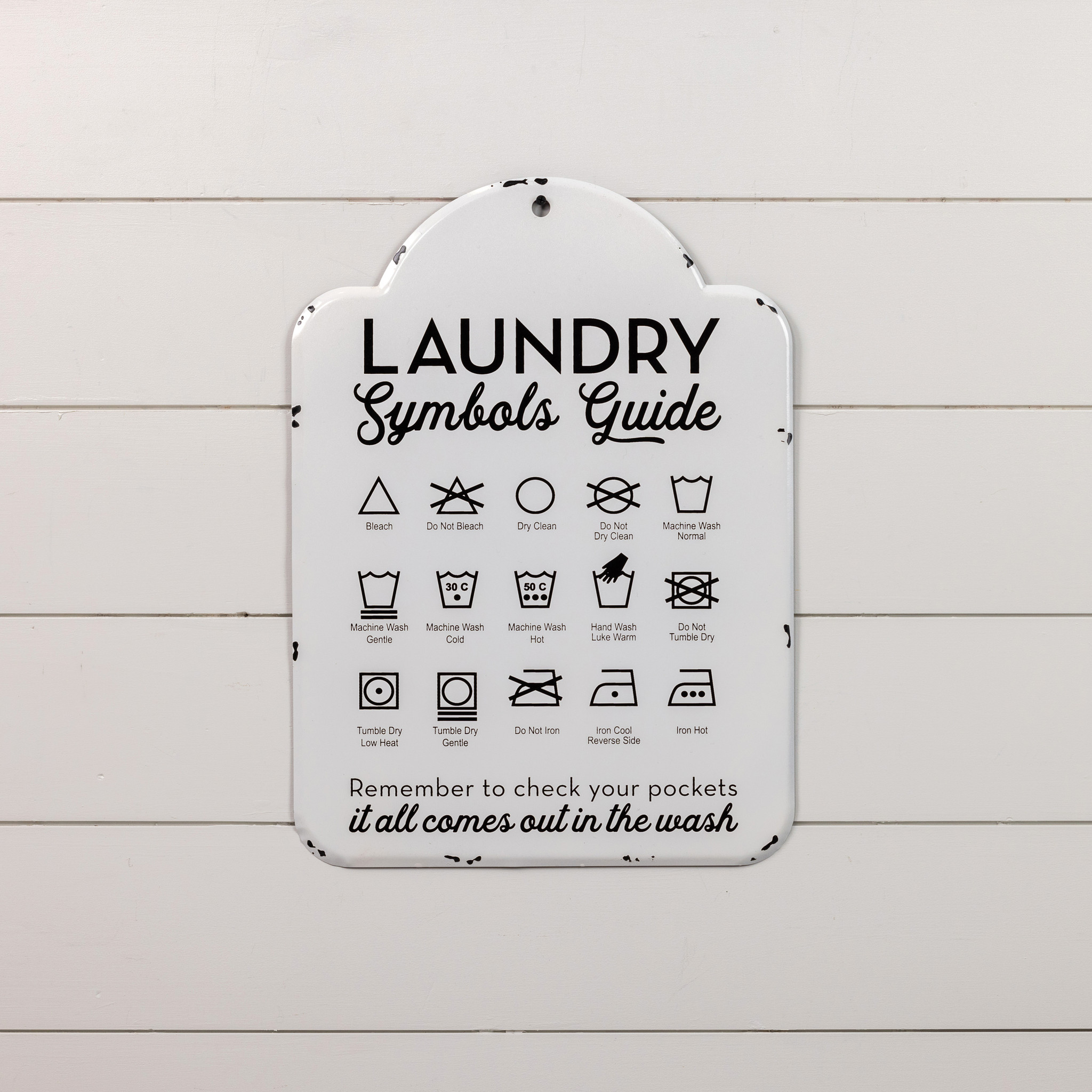 White Laundry Symbols Sign, photo 2 of 2
