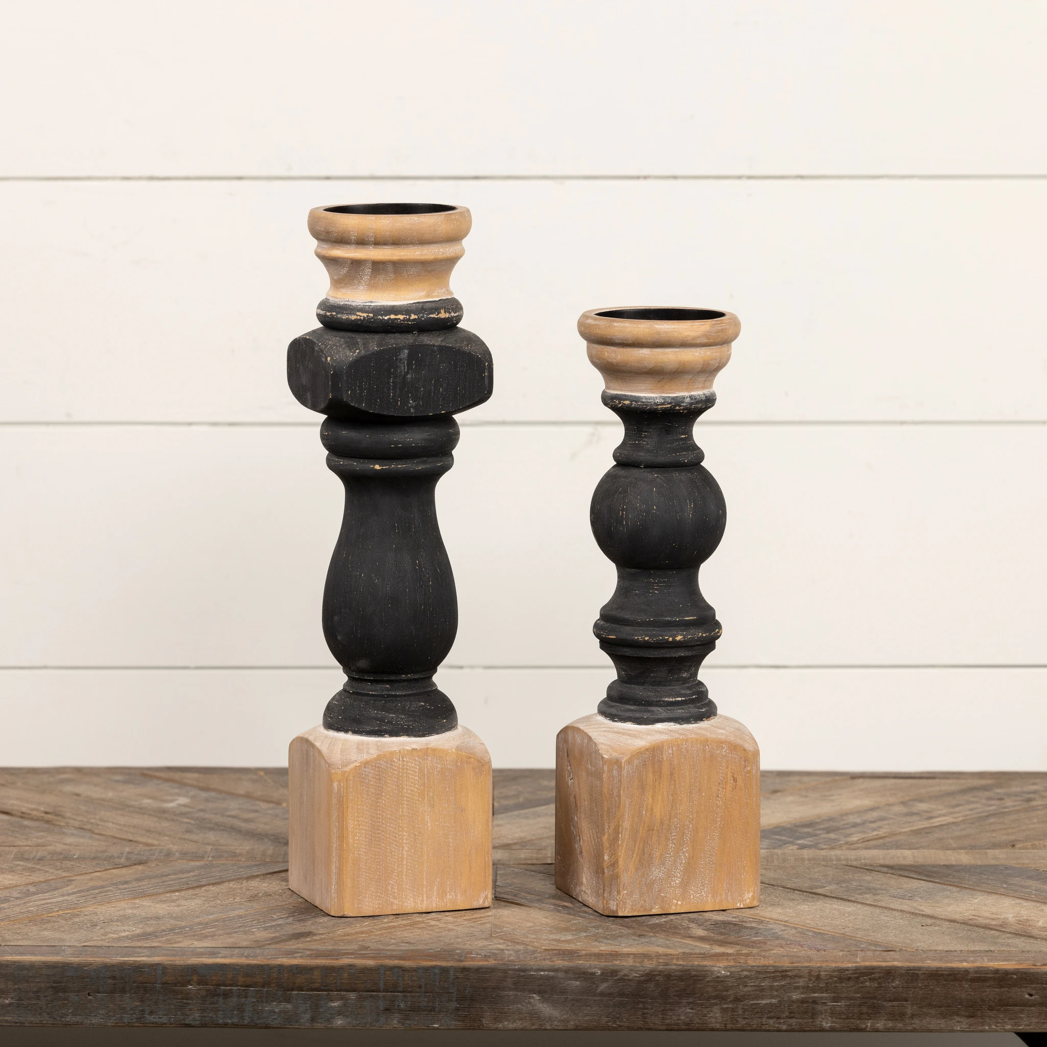 Black Painted Pillar Candle Stand, 16.5", photo 3 of 3