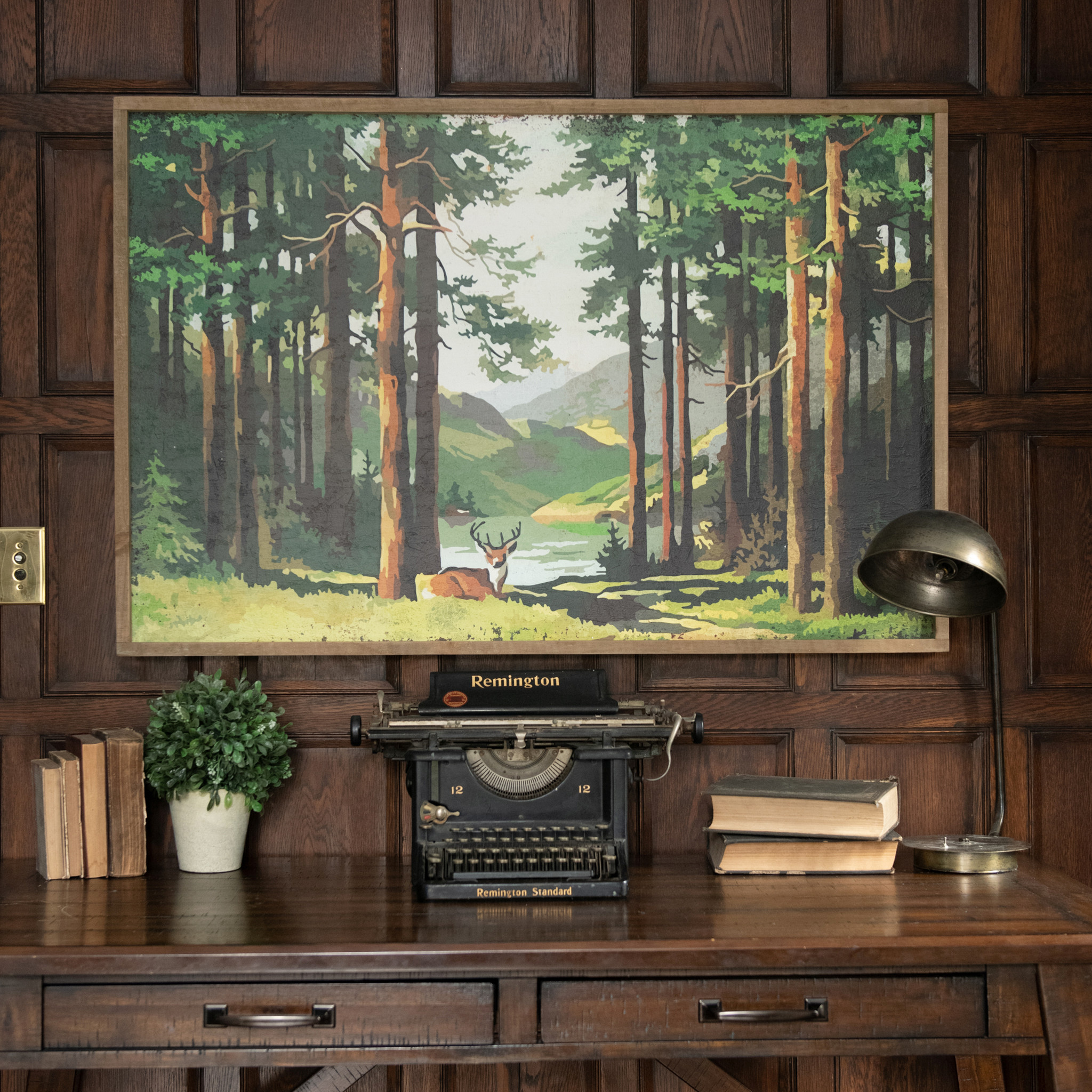 Resting Deer Paint by Number Print, 48"