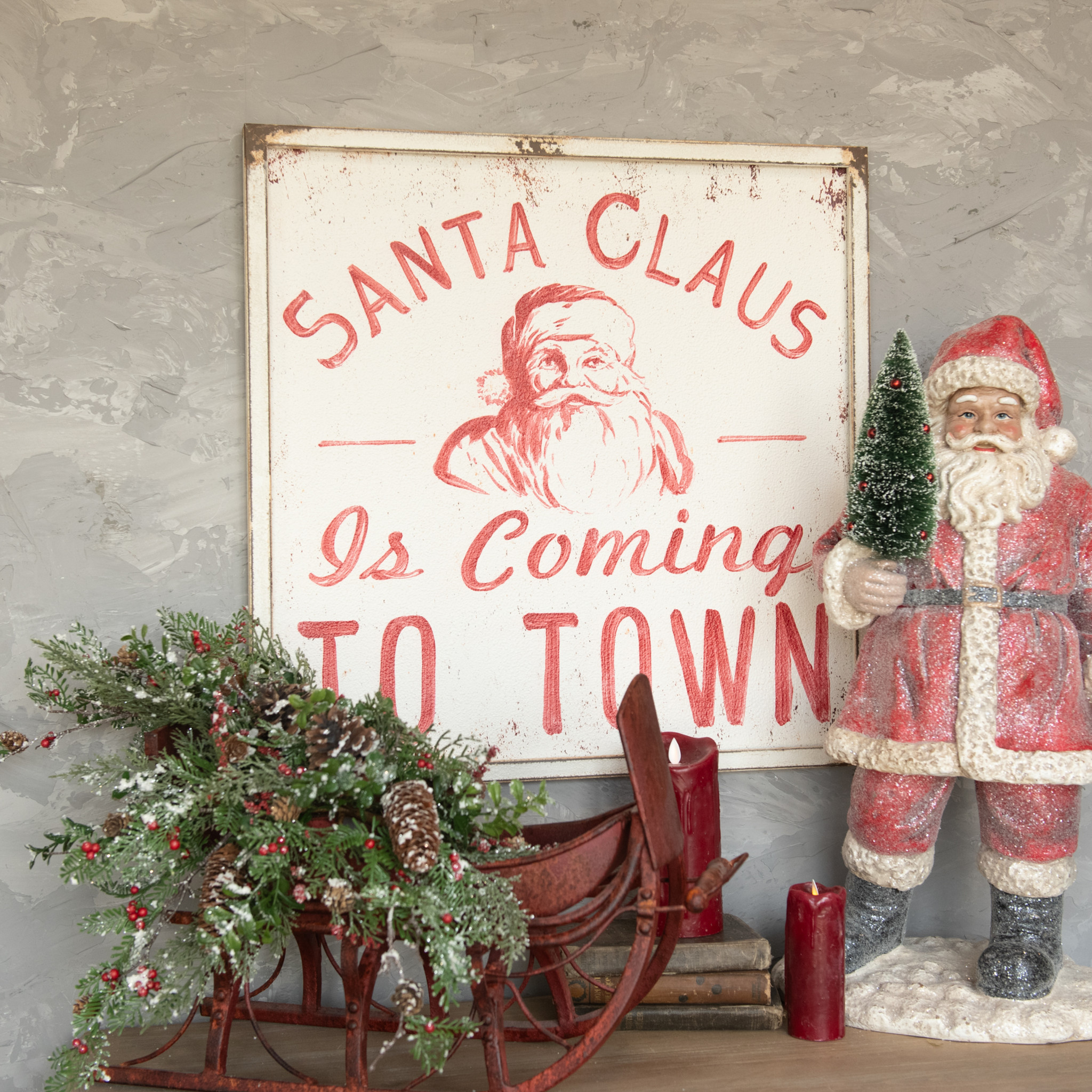 Santa Claus Is Coming to Town Sign, 24"