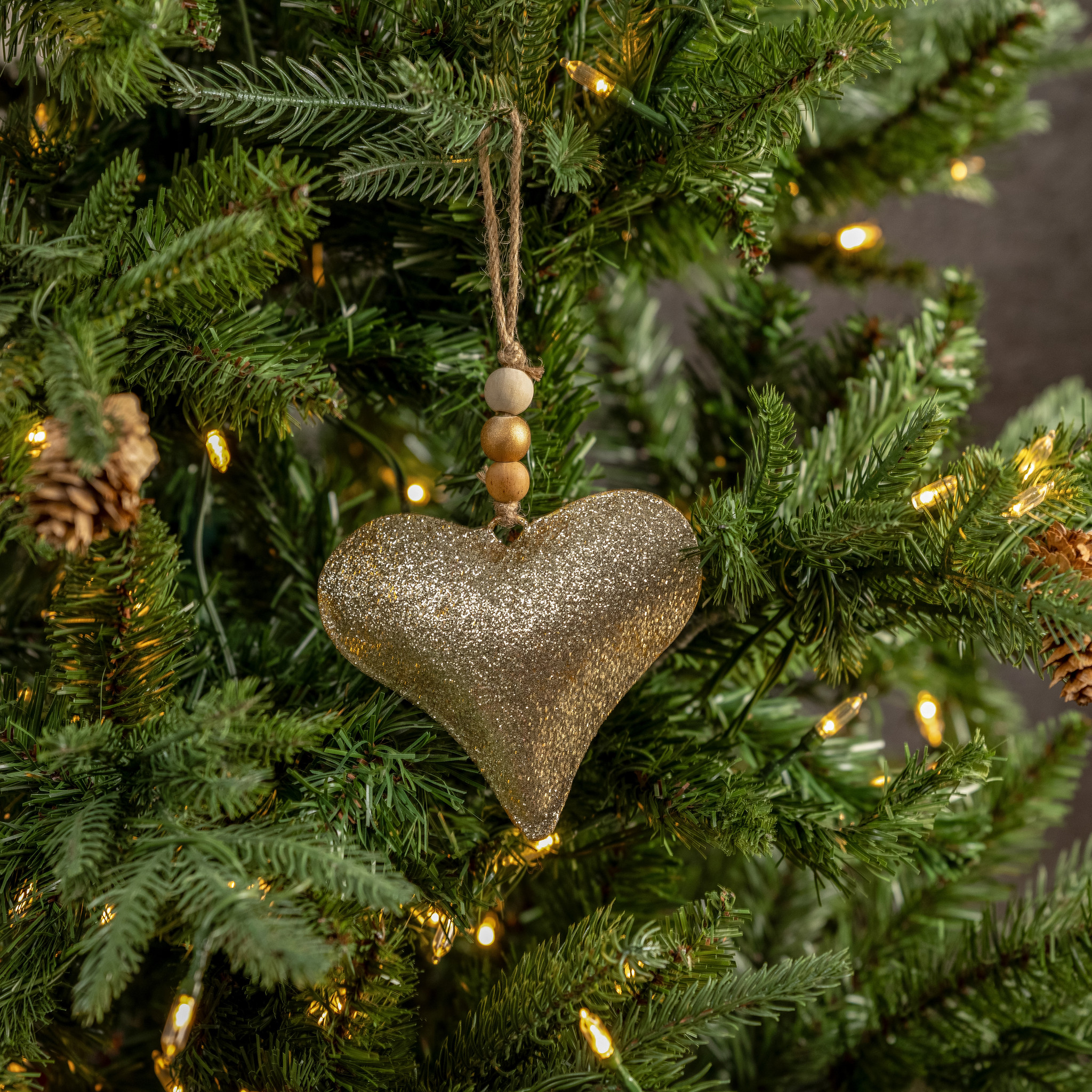 Hanging Gold Heart Ornament, photo 2 of 2