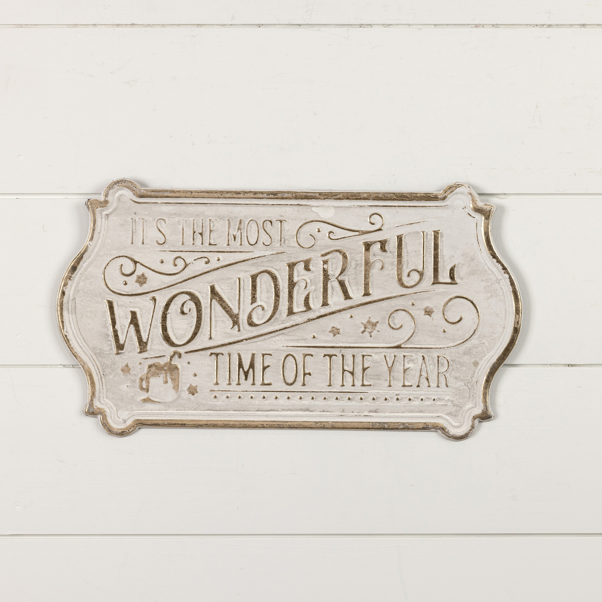 Gold & White Most Wonderful Time of Year Sign, photo 2 of 2