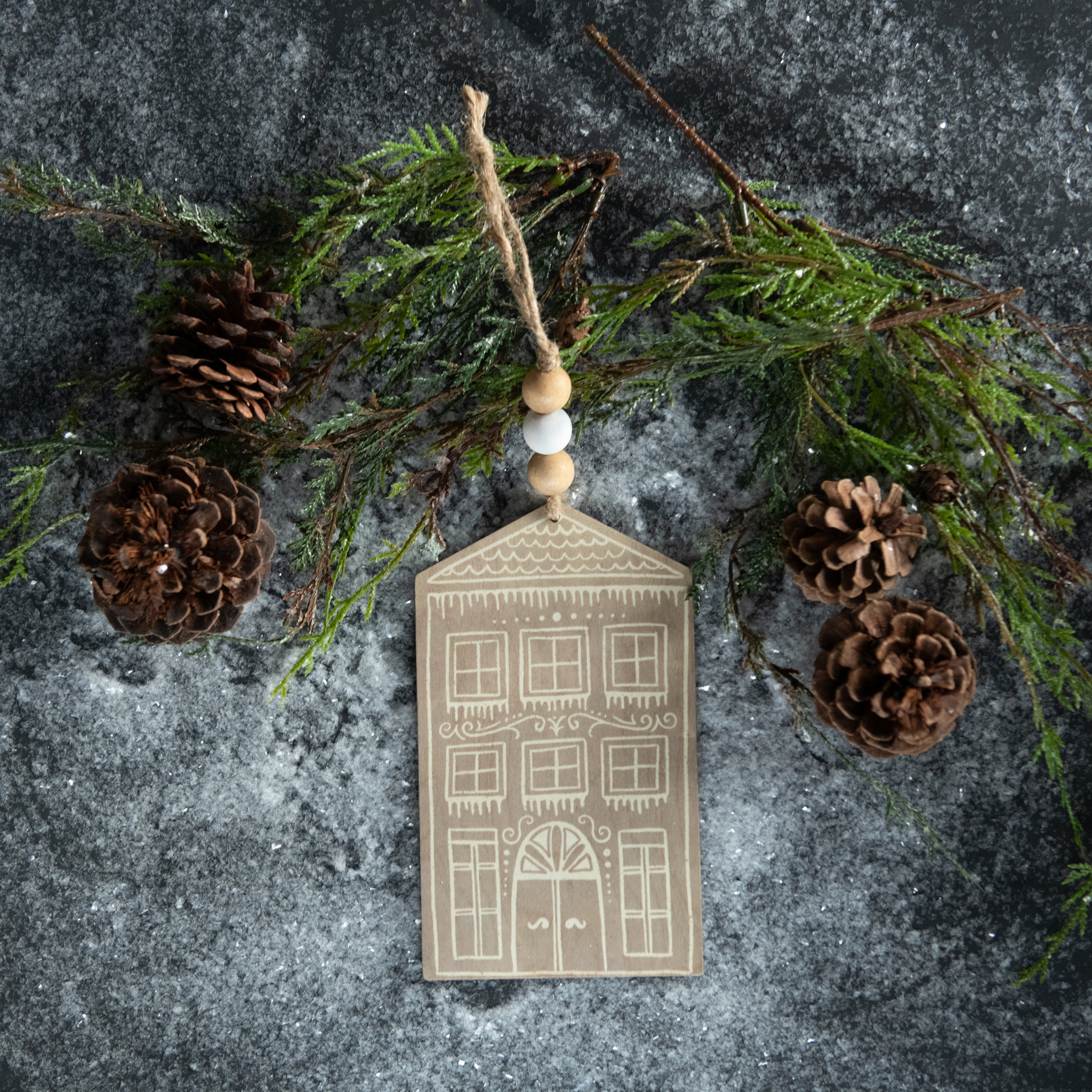 Natural Double Door Building Ornament