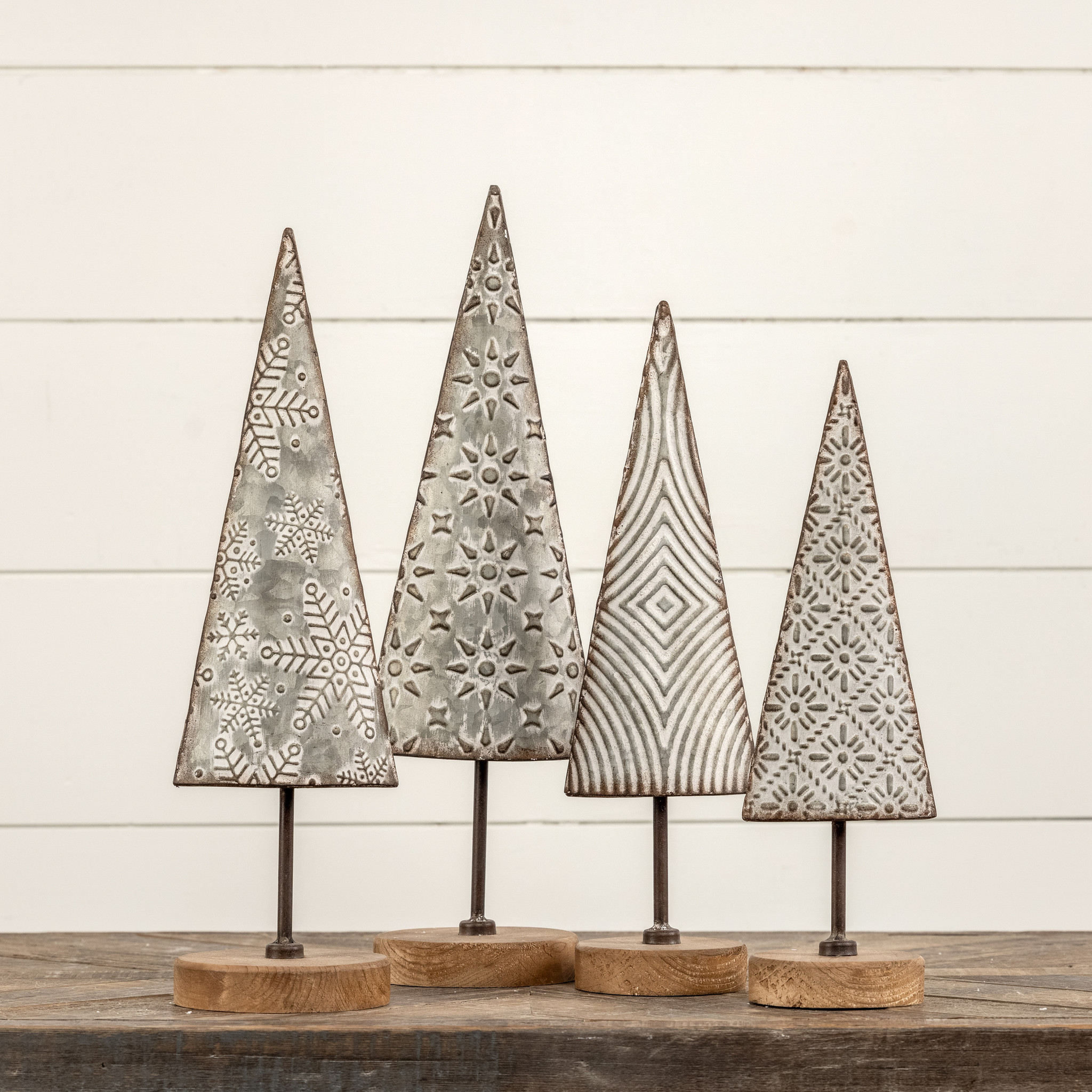 Floral Stamped Metal Tree, 18", photo 3 of 3