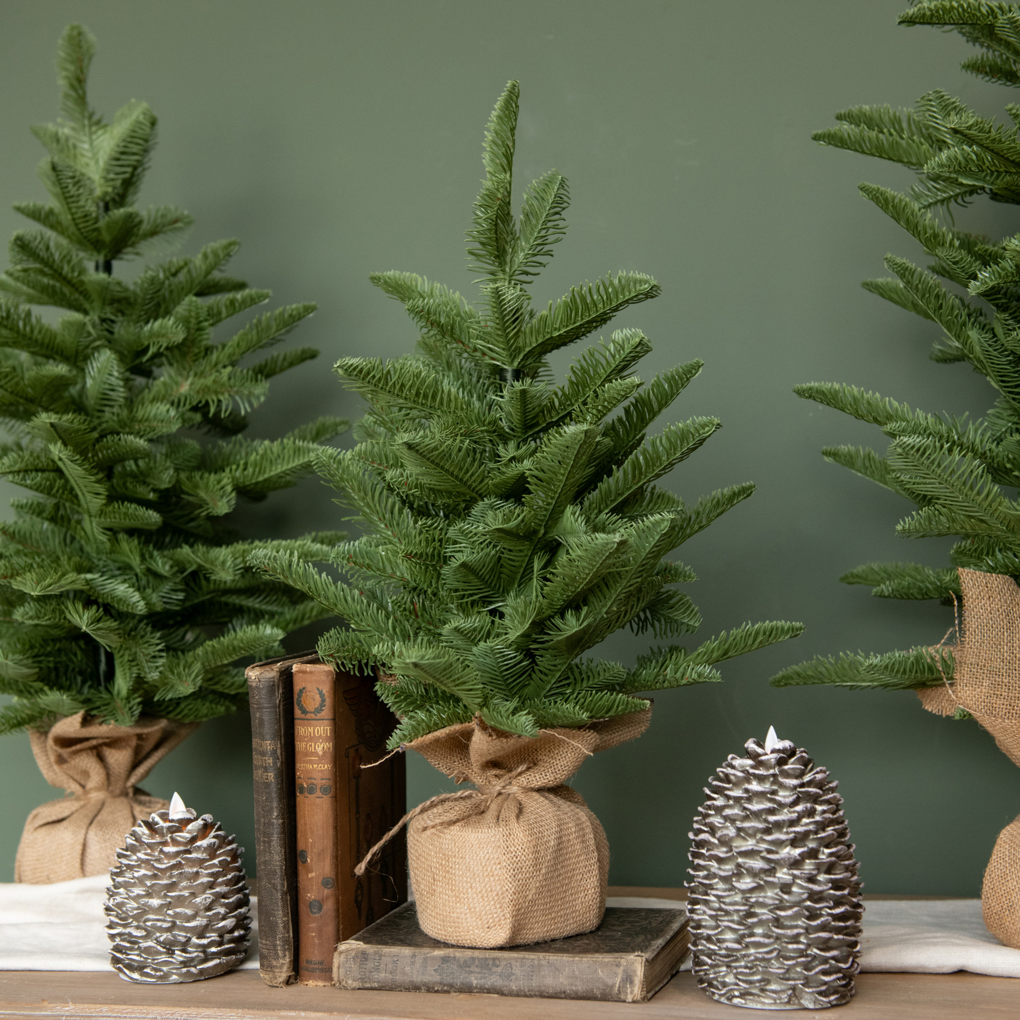 Pine Tree with Tied Burlap Base, 20"