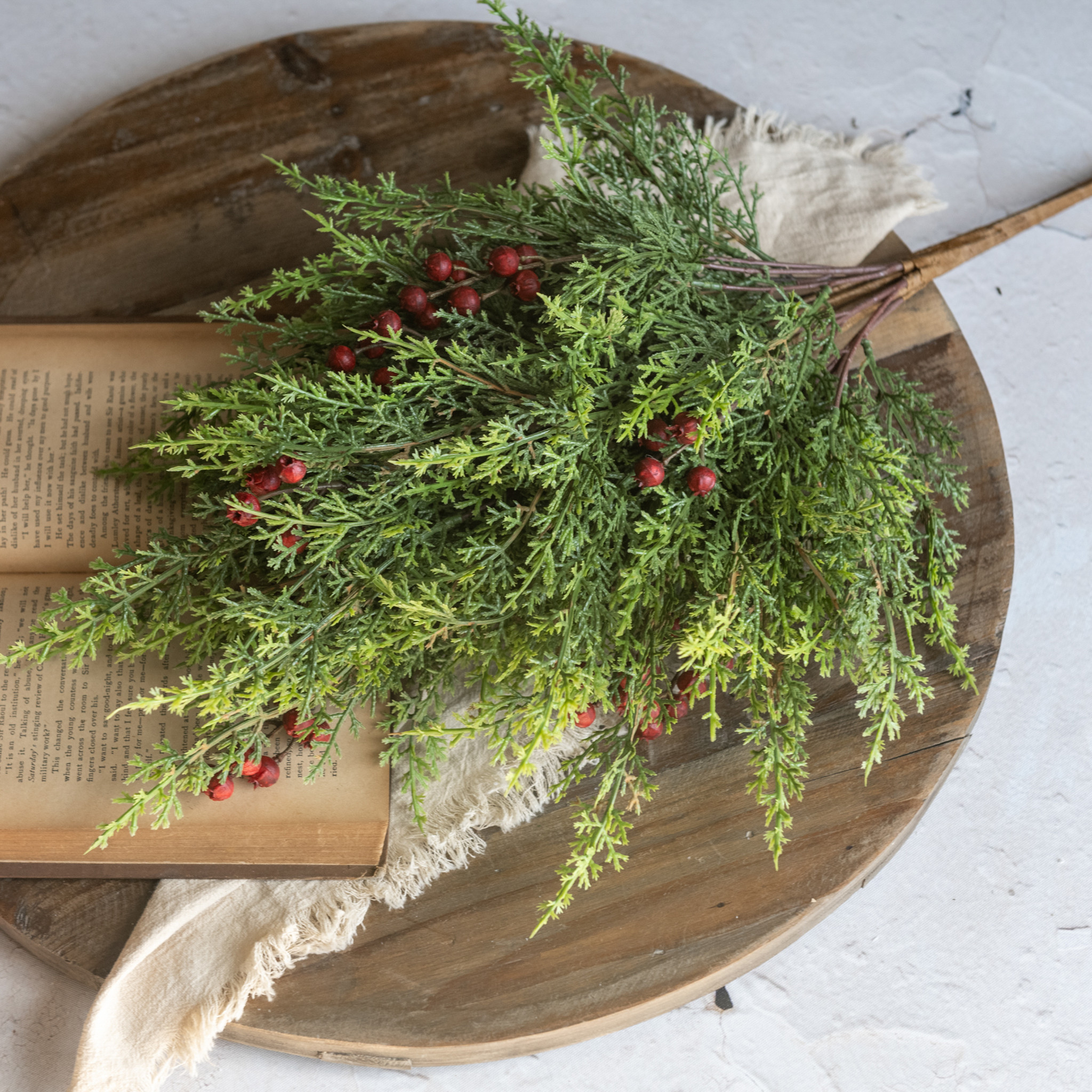 Soft Cedar & Red Berry Bush, 22", photo 2 of 3