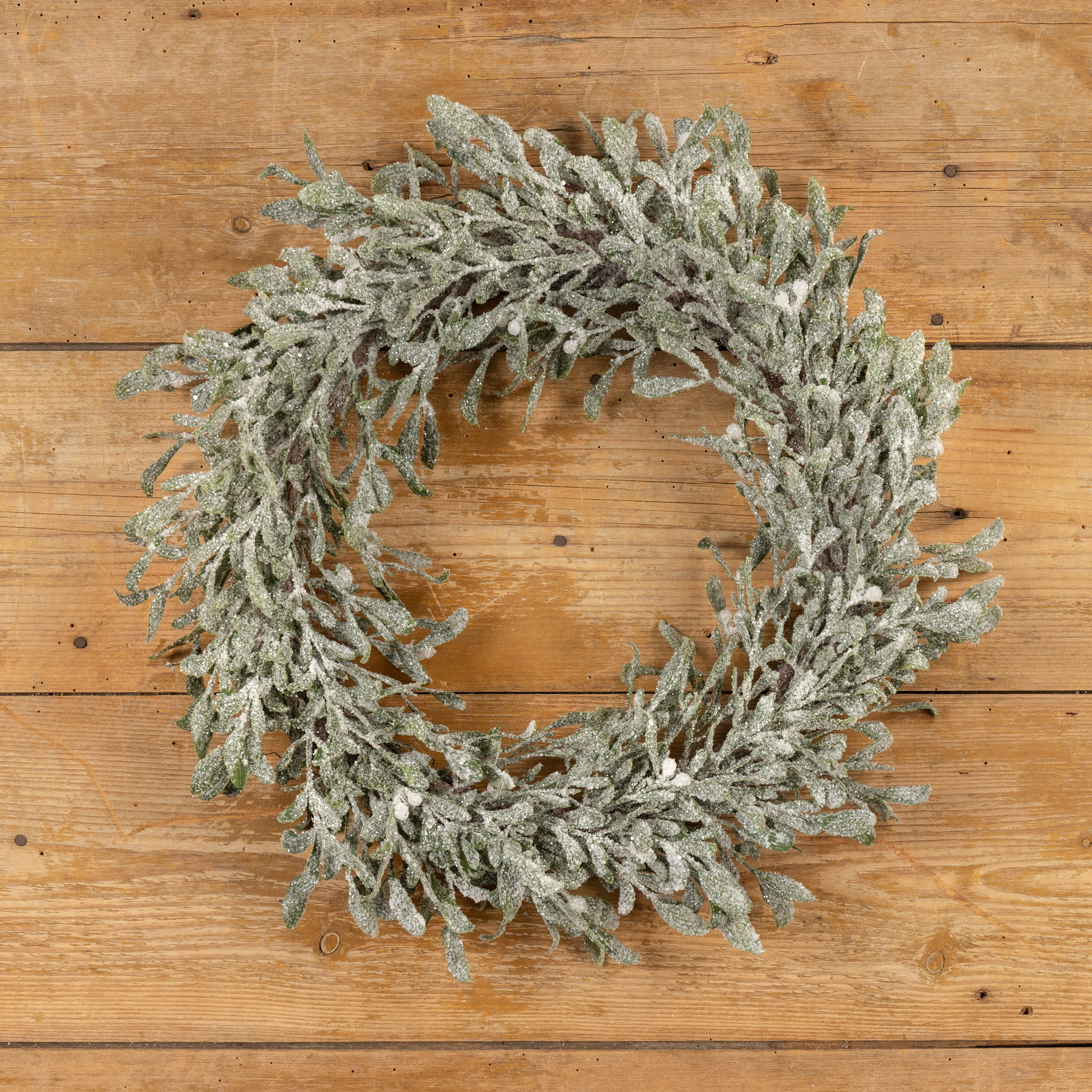 Frosted Mistletoe Wreath, 22", photo 3 of 4
