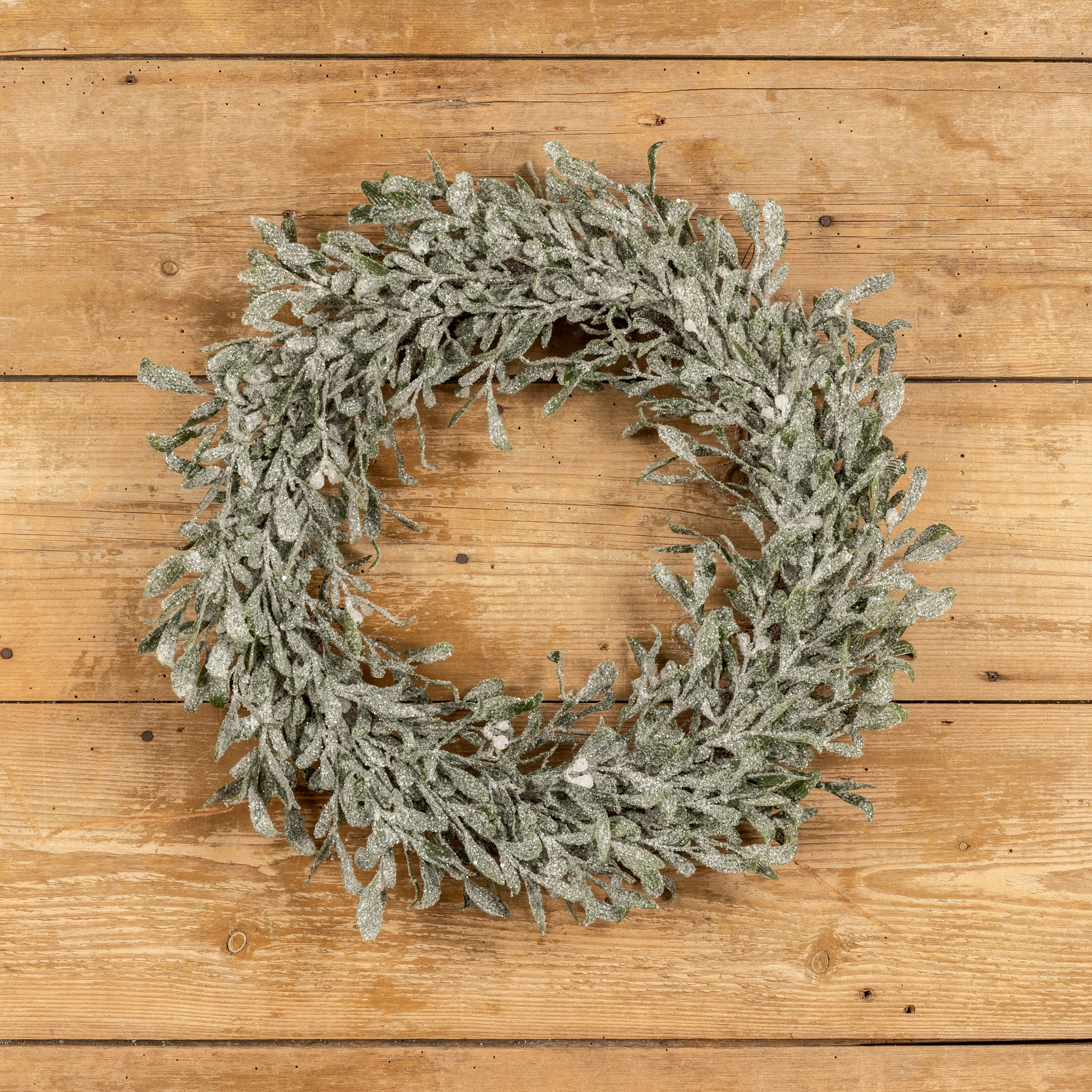 Frosted Mistletoe Wreath, 22", photo 4 of 4