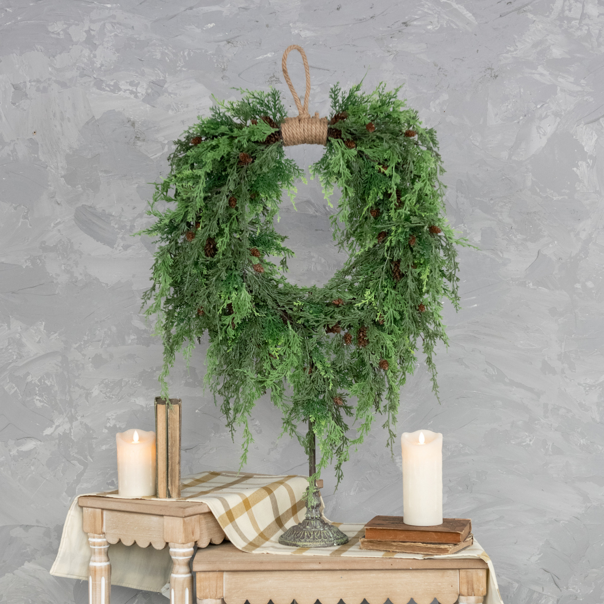Mixed Cedar Hanging Wreath, 32", photo 2 of 3