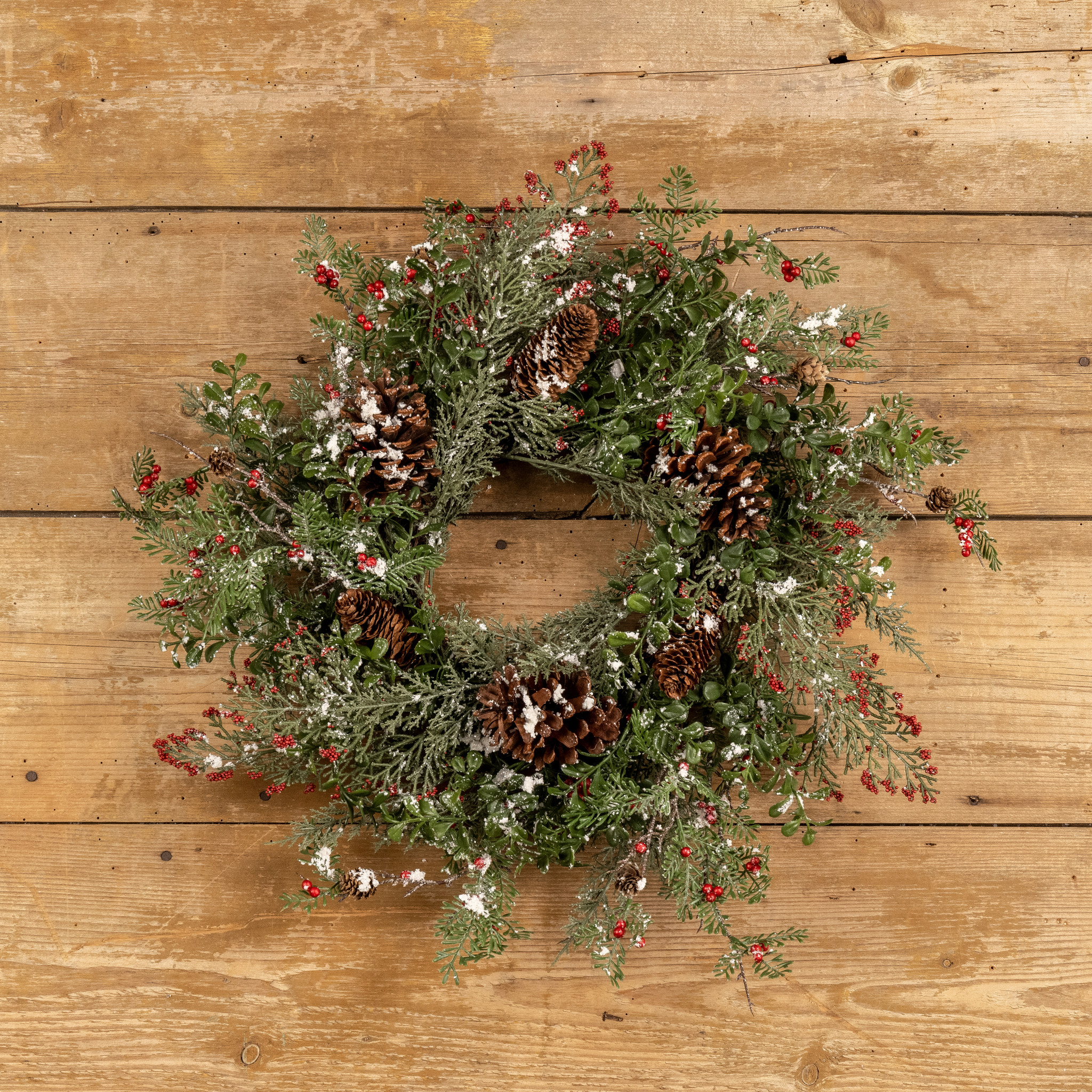 Snow Flurry Wreath with Red Berries, 24", photo 3 of 3
