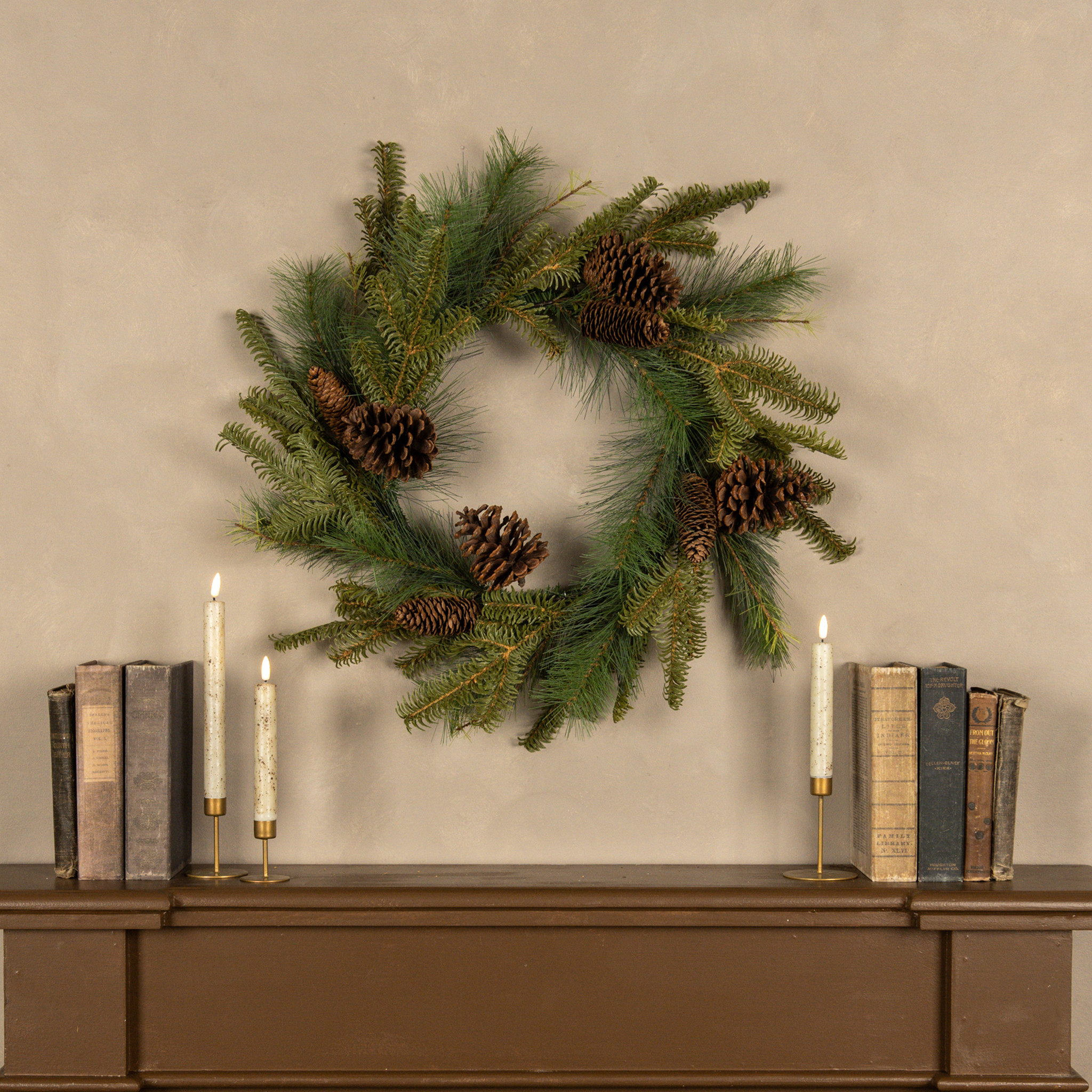 Mixed Pine & Hemlock Wreath, 24"