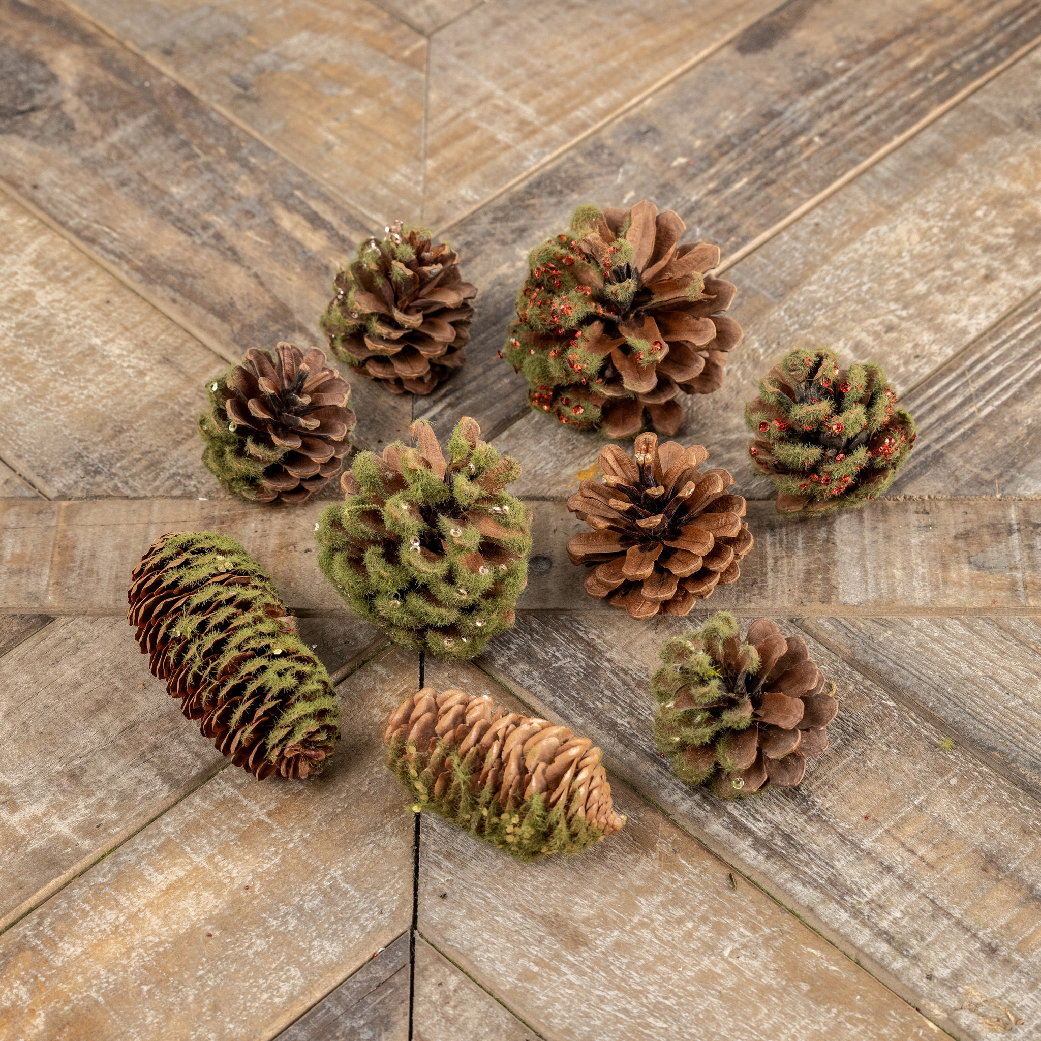 Pinecone, Moss & Sequin Bowl Filler, photo 5 of 5