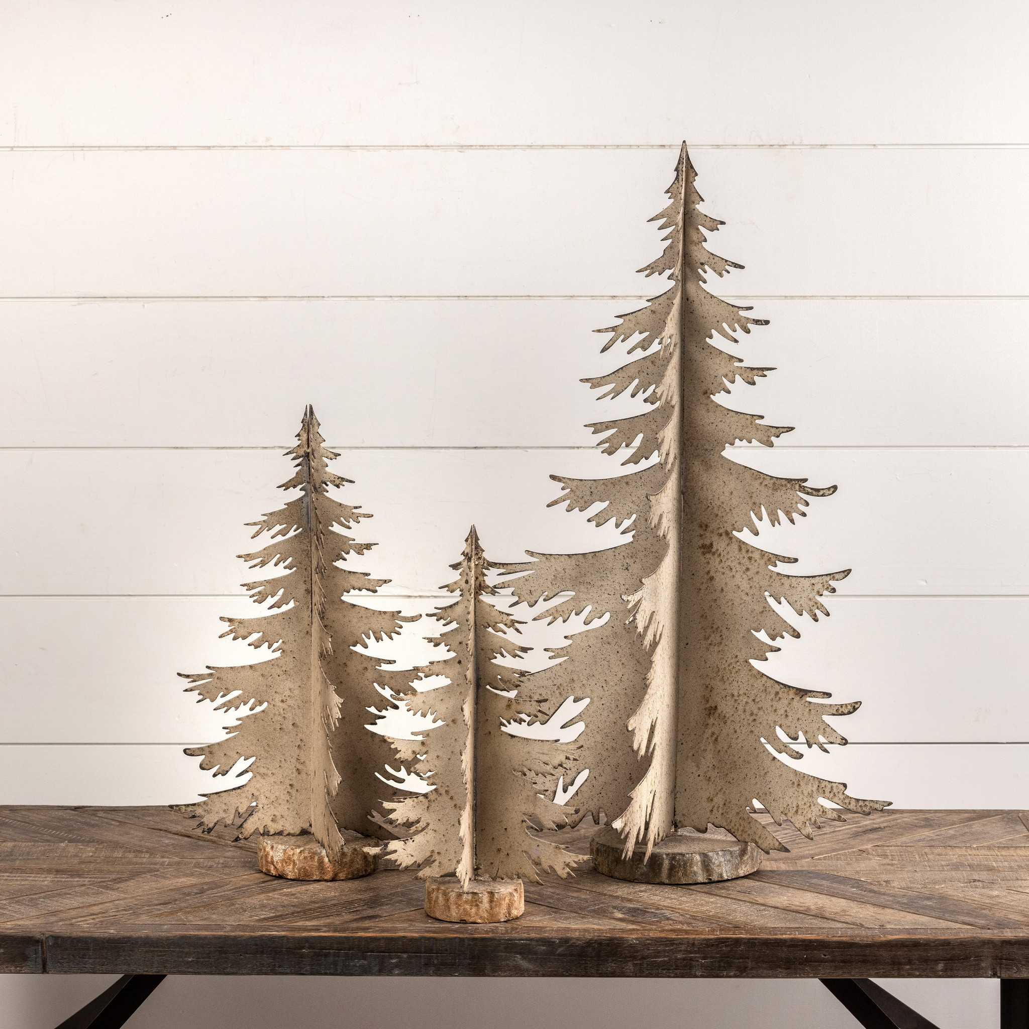 Distressed White Tree with Faux Wood Base, 28.5", photo 3 of 3