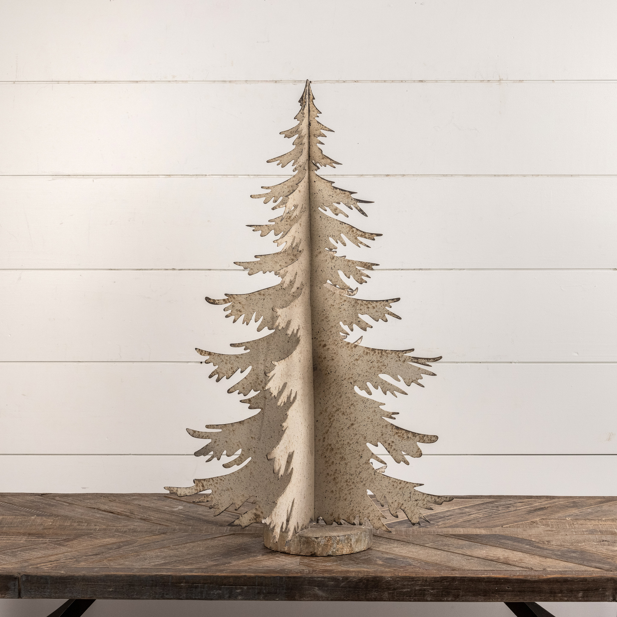 Distressed White Tree with Faux Wood Base, 28.5", photo 2 of 3