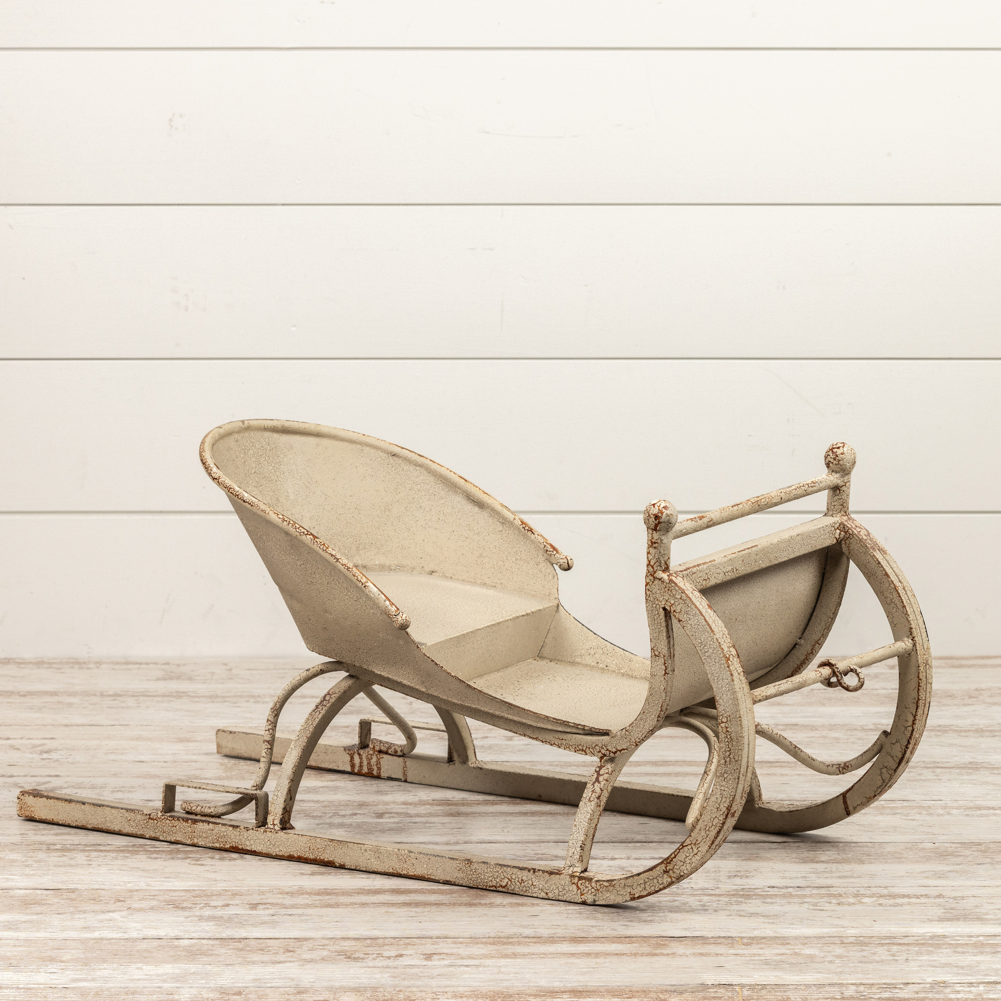 Distressed Metal Sleigh, 33.5"