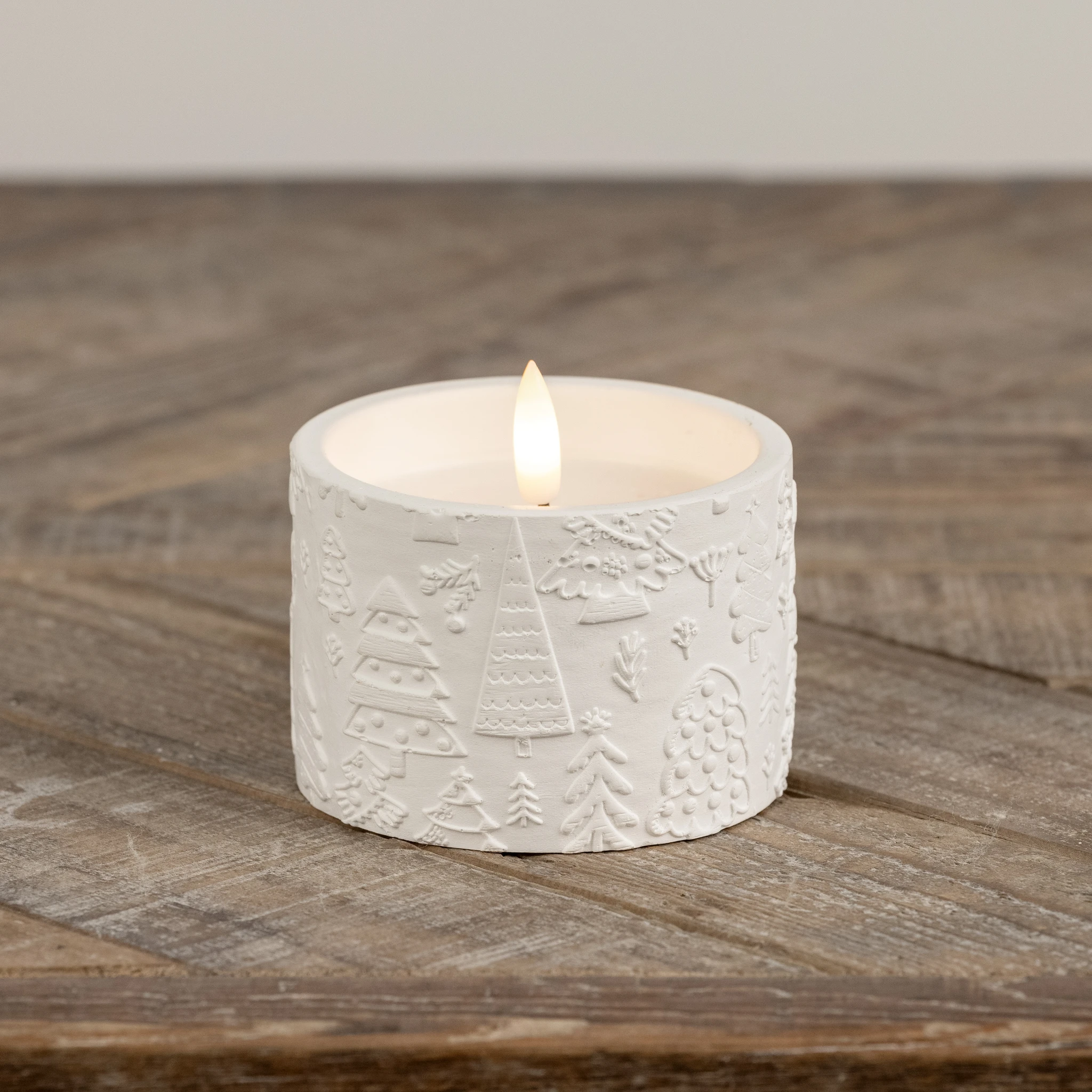 Flameless Holiday Embossed Candle, 2.5", photo 3 of 5