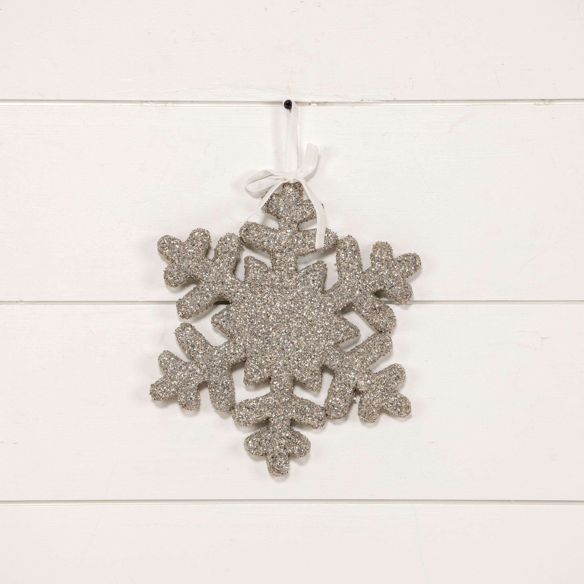 Silver Glittered Snowflake, 10", photo 3 of 3