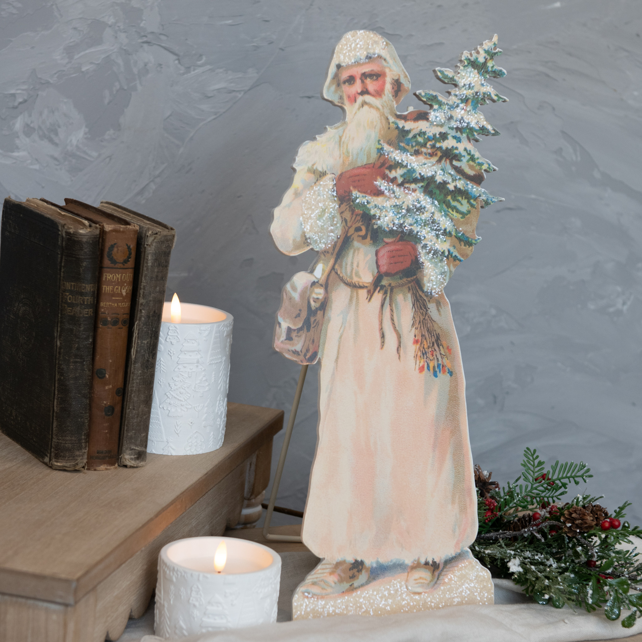 Santa in White Dummy Board, 18"