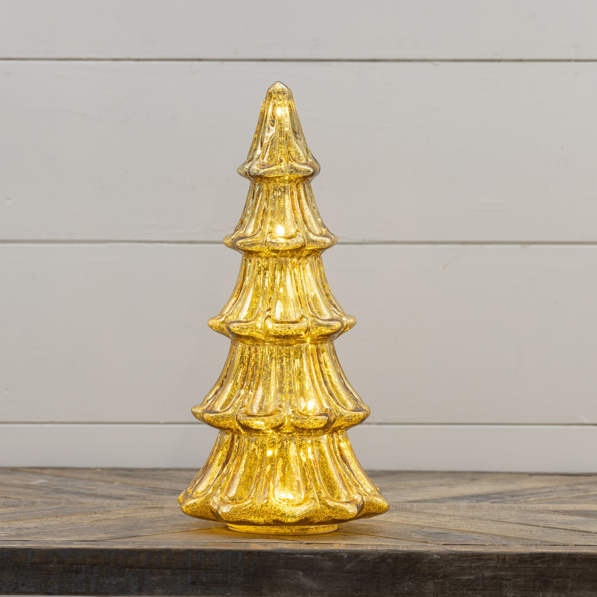 Lighted Gold Glass Tree, 15", photo 2 of 2