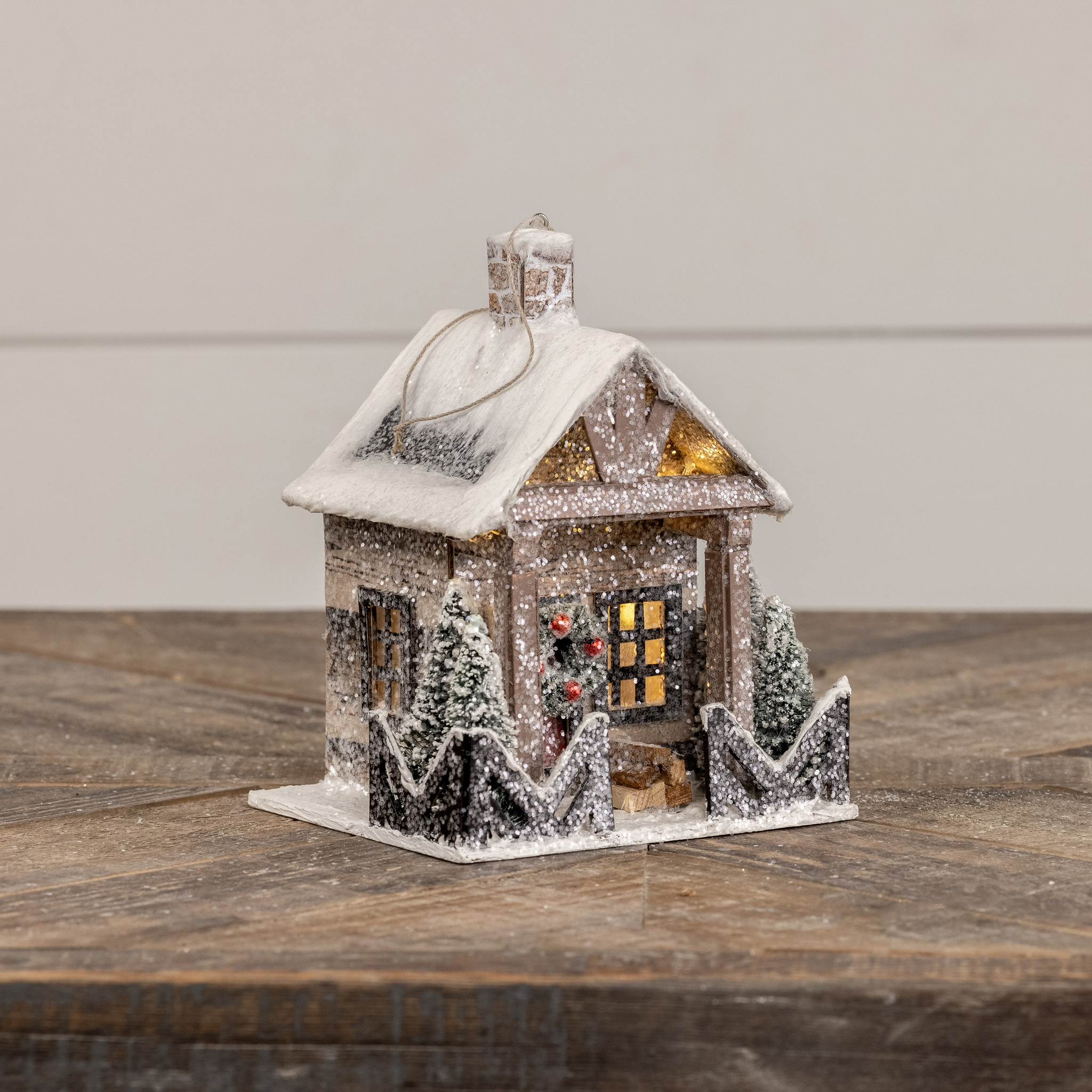 Timber Frame Cabin Ornament, photo 3 of 3